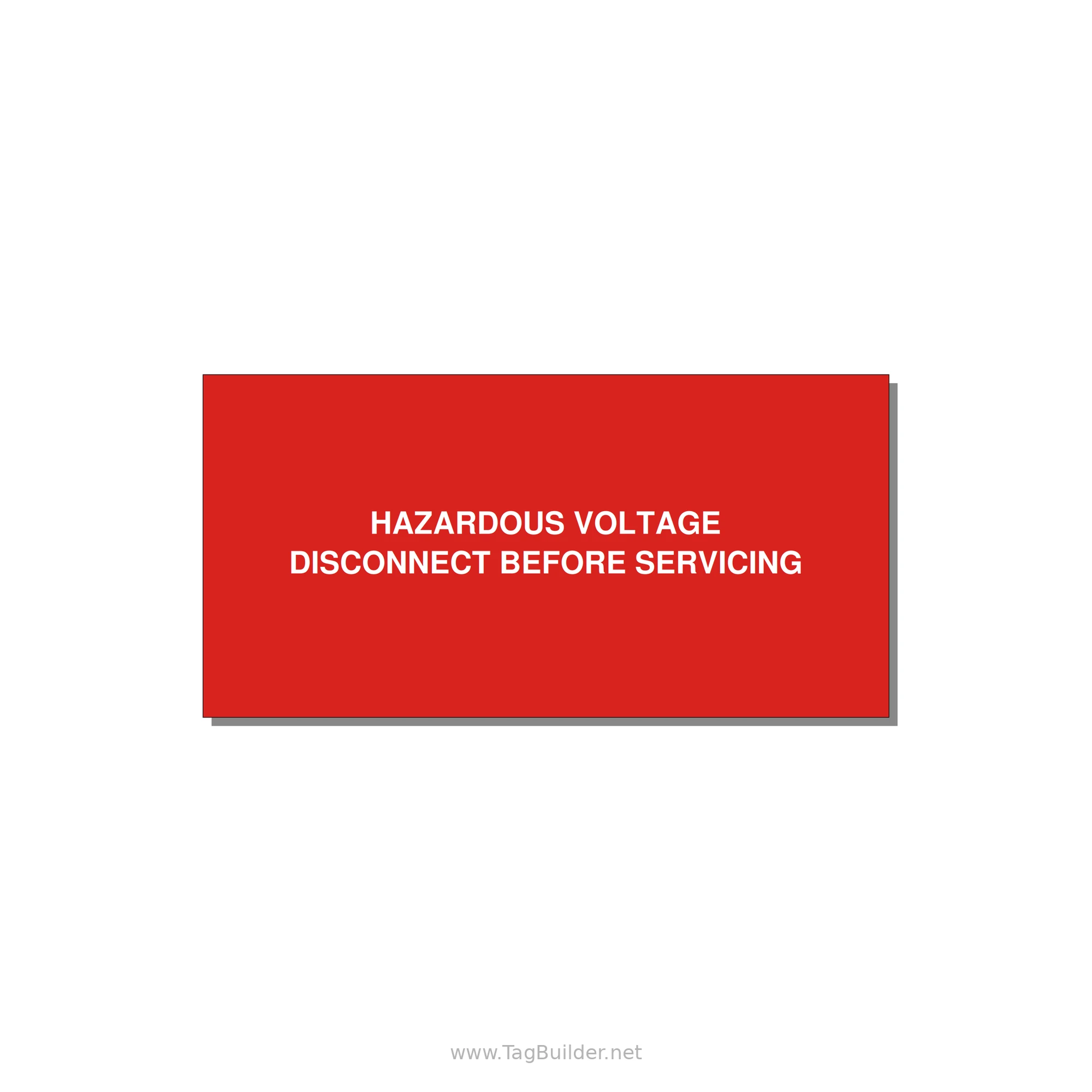 4.0x2.0" Disconnect Switch Label - HAZARDOUS VOLTAGE DISCONN — 4x2" White on Red, Adhesive