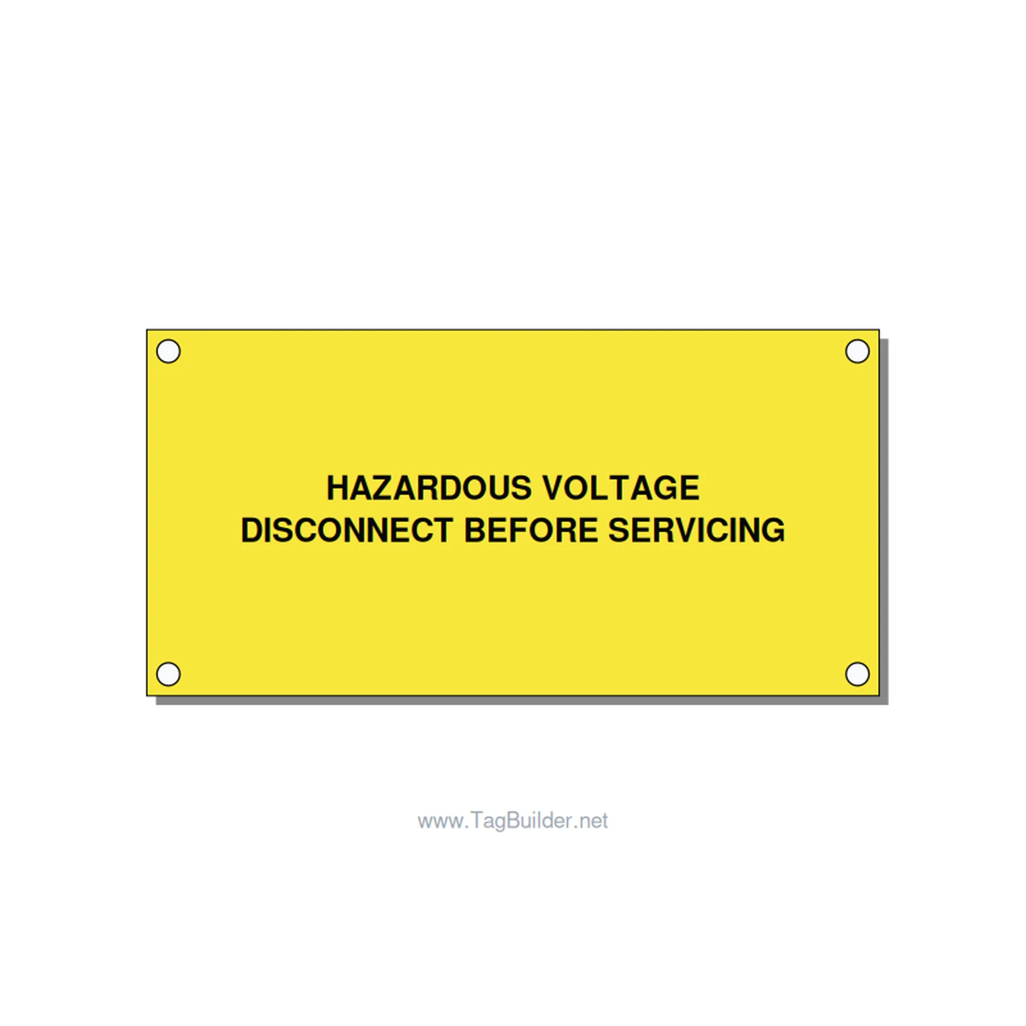 4.0x2.0" Disconnect Switch Label - HAZARDOUS VOLTAGE DISCONN, Black/Yellow, Hole