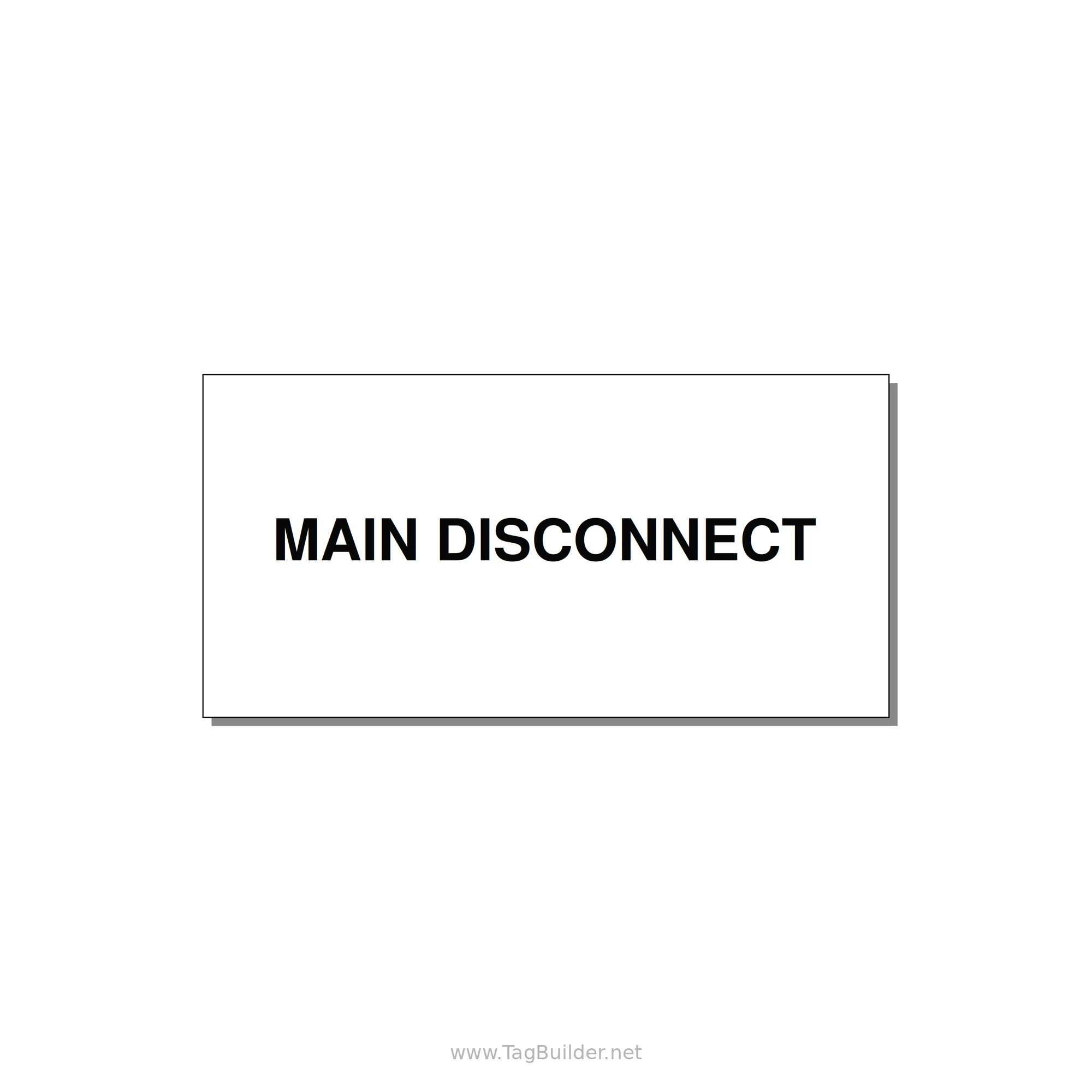 4.0x2.0" Disconnect Switch Label - MAIN DISCONNECT — 4x2" Black on White, Adhesive