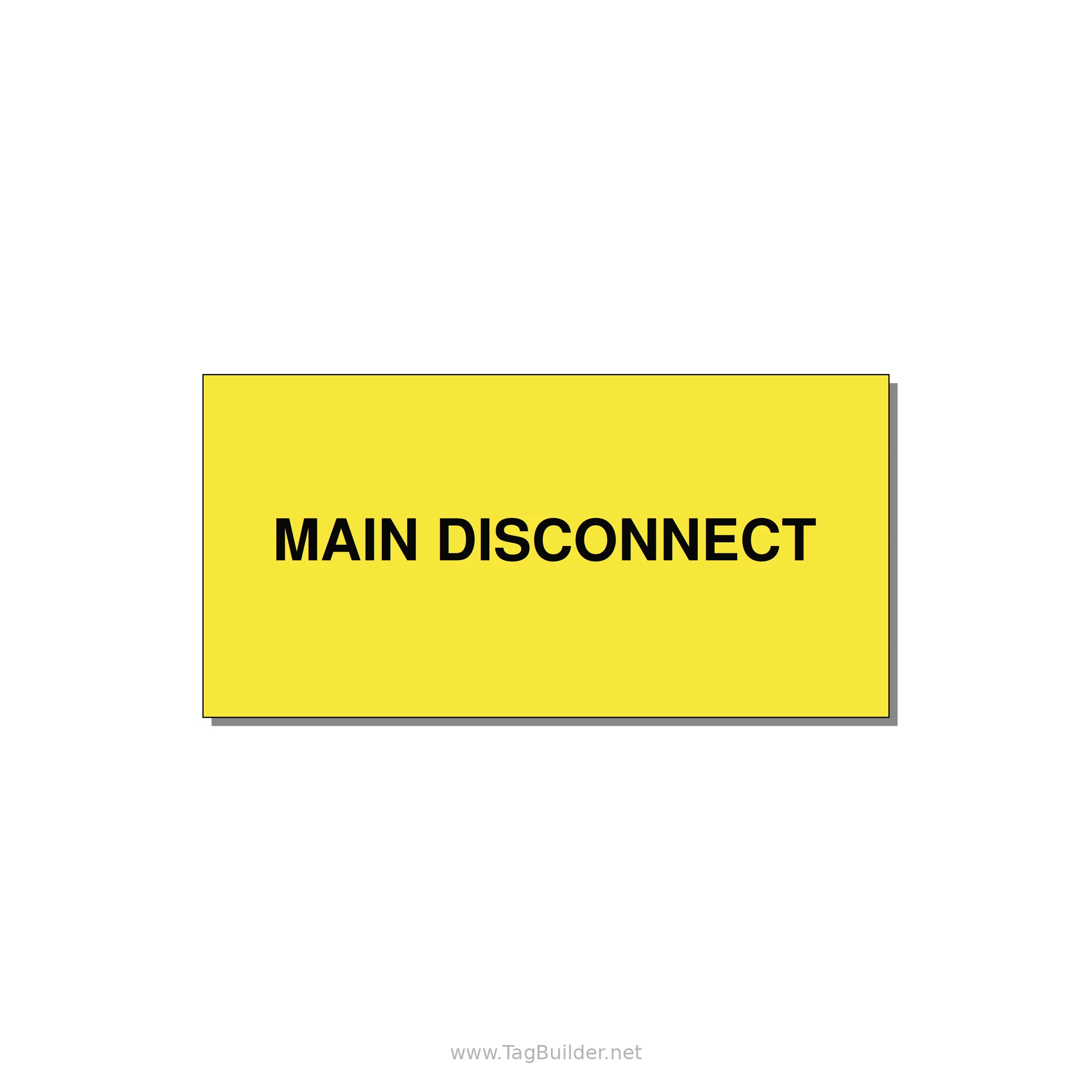 4.0x2.0" Disconnect Switch Label - MAIN DISCONNECT — 4x2" Black on Yellow, Adhesive