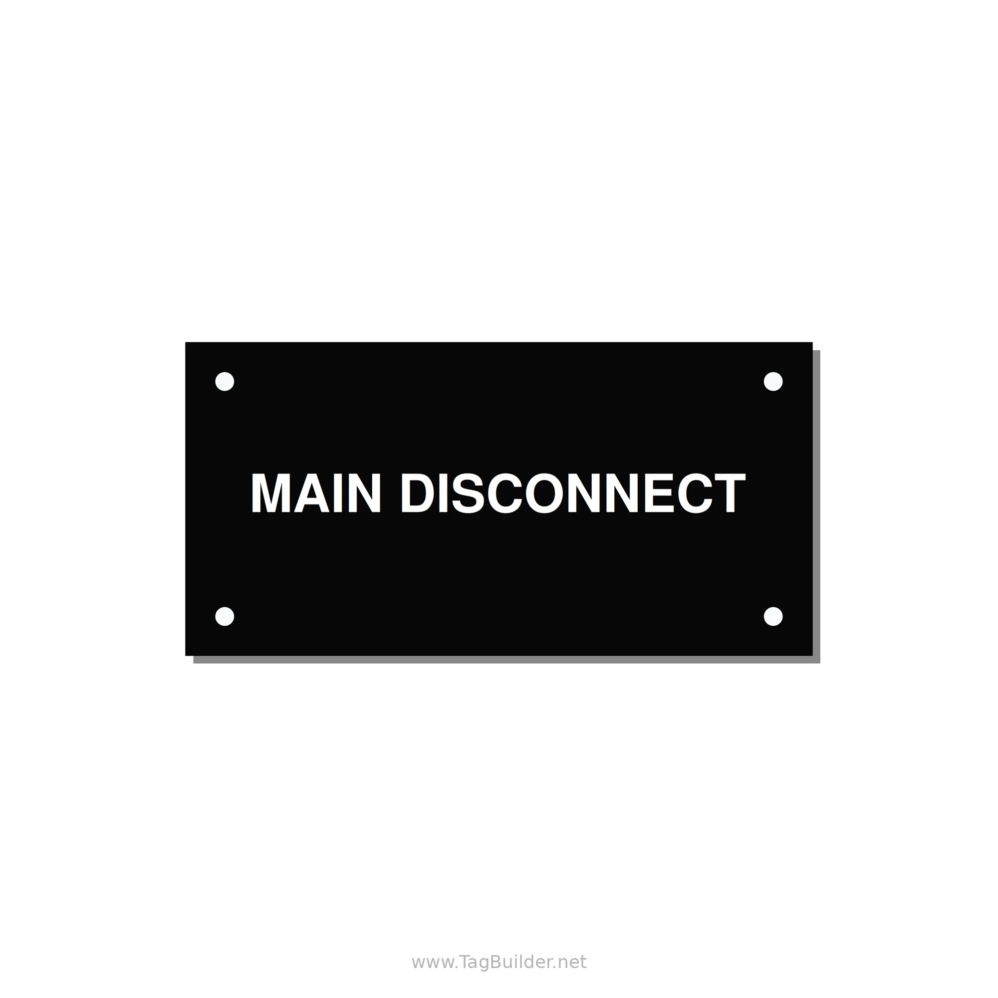 4.0x2.0" Disconnect Switch Label - MAIN DISCONNECT — 4x2" White on Black, Holes
