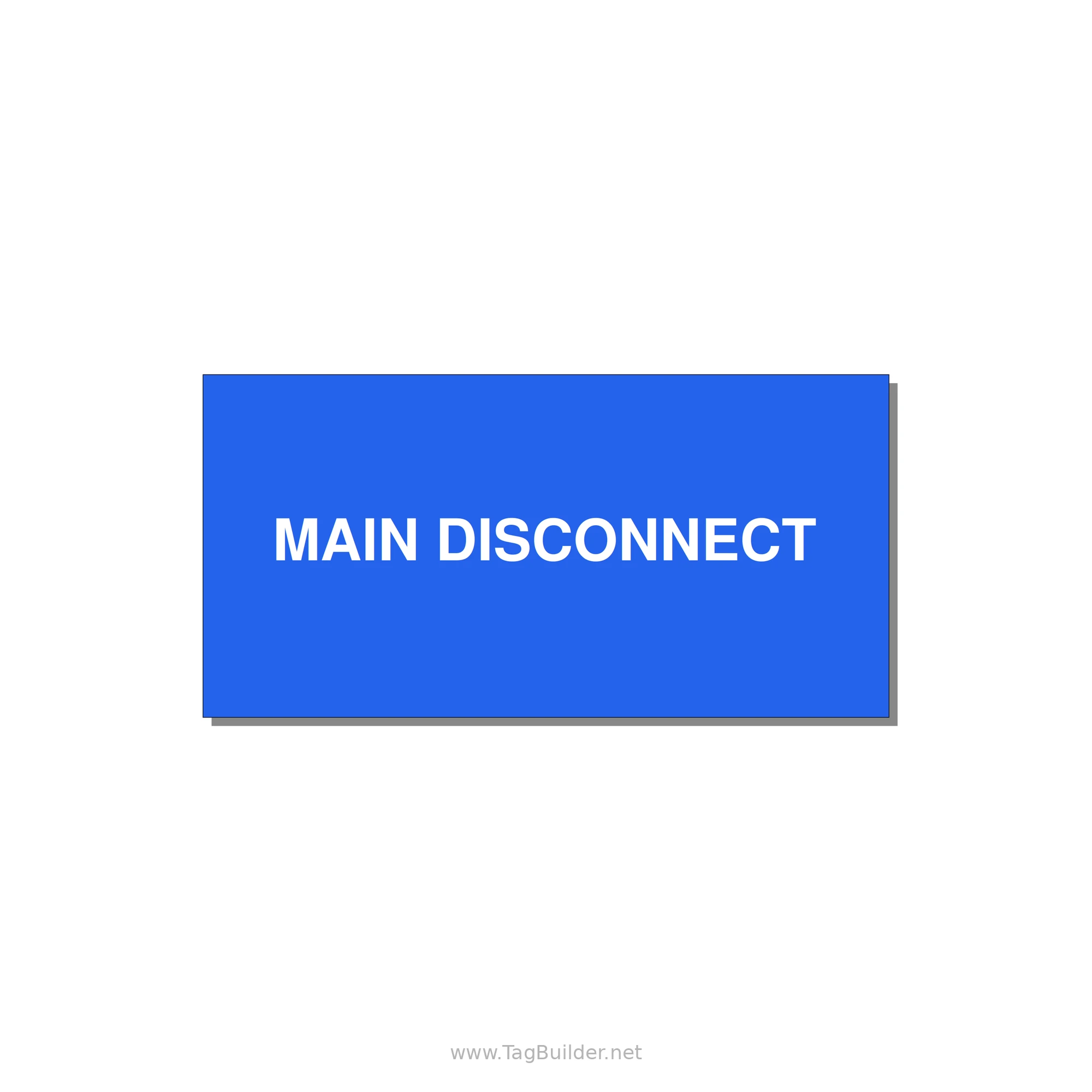 4.0x2.0" Disconnect Switch Label - MAIN DISCONNECT — 4x2" White on Blue, Adhesive