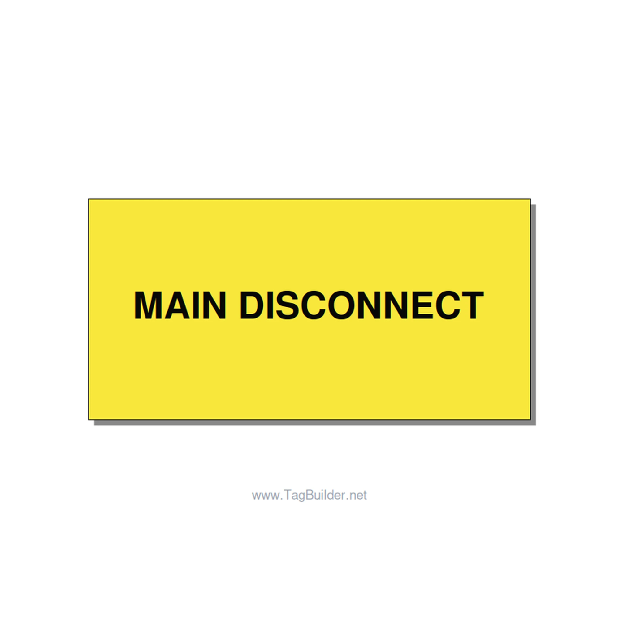 4.0x2.0" Disconnect Switch Label - MAIN DISCONNECT, Black/Yellow, Adhesive