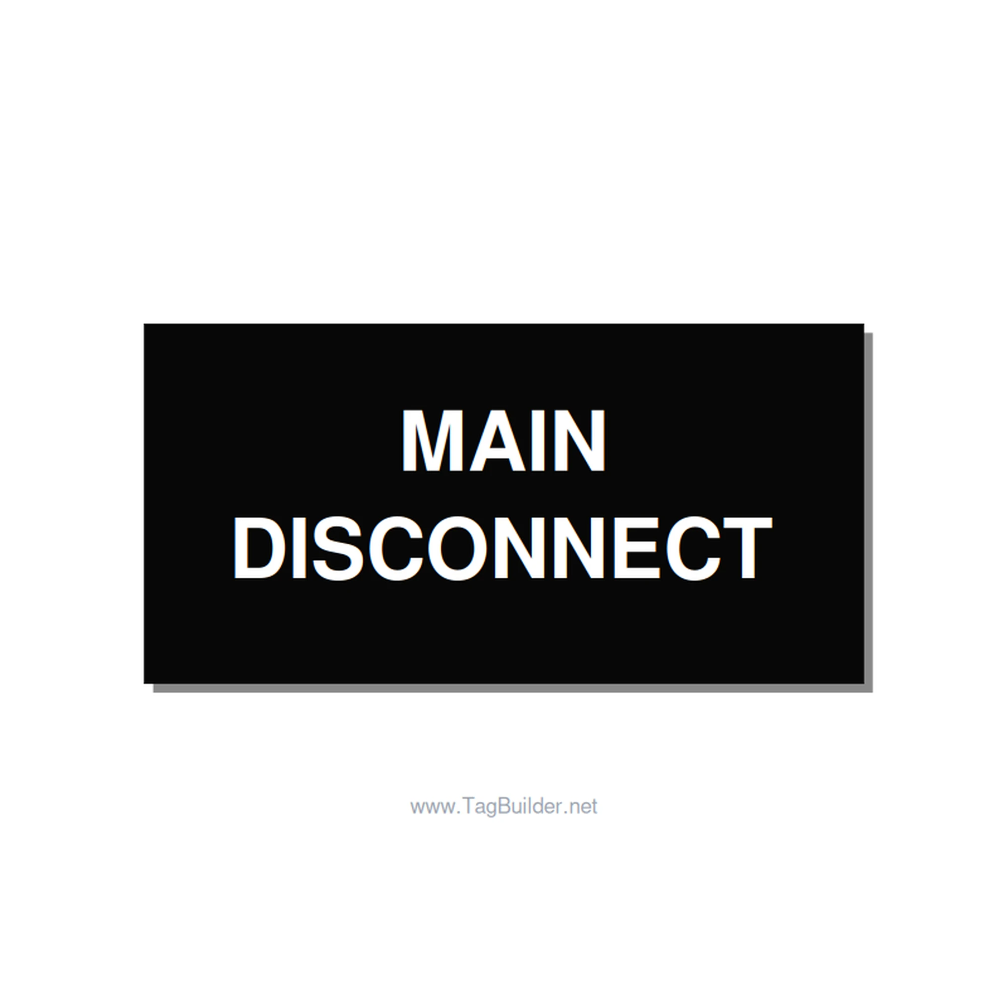 4.0x2.0" Disconnect Switch Label - MAIN DISCONNECT, White/Black, Adhesive