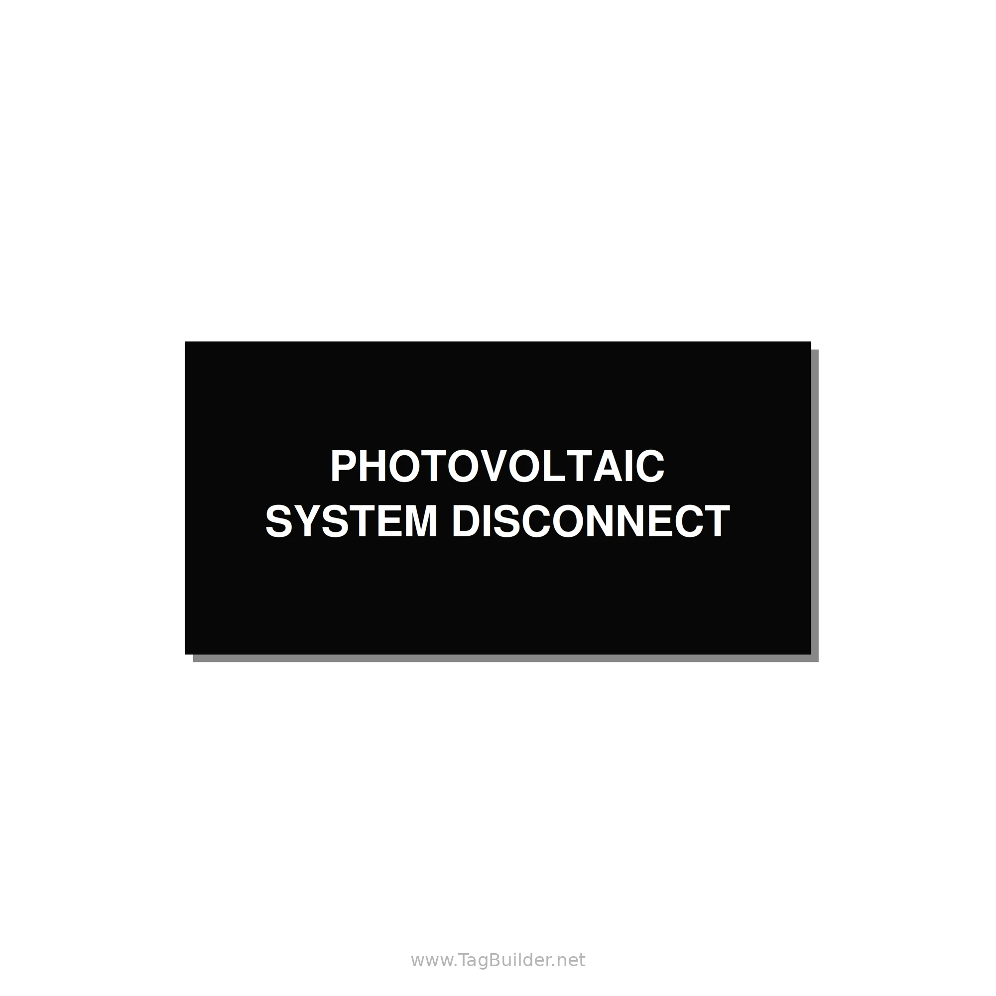 4.0x2.0" Disconnect Switch Label - PHOTOVOLTAIC SYSTEM DISCO — 4x2" White on Black, Adhesive