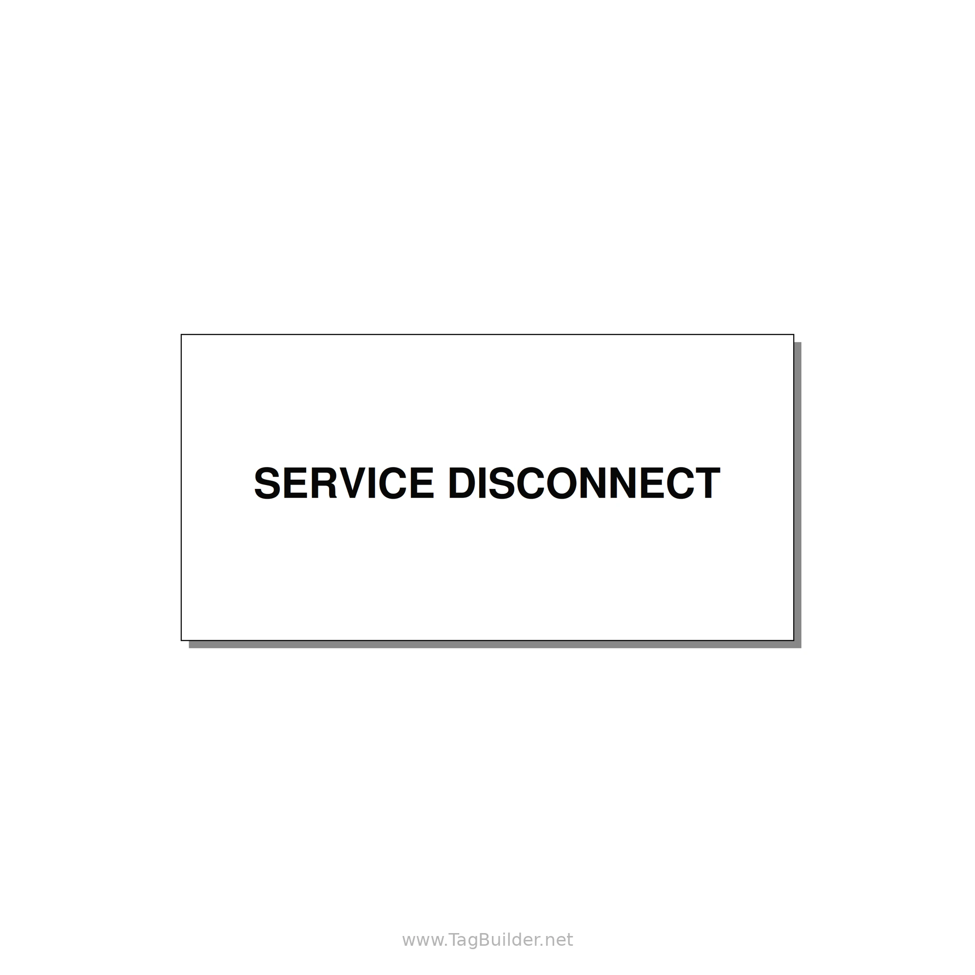 4.0x2.0" Disconnect Switch Label - SERVICE DISCONNECT — 4x2" Black on White, Adhesive