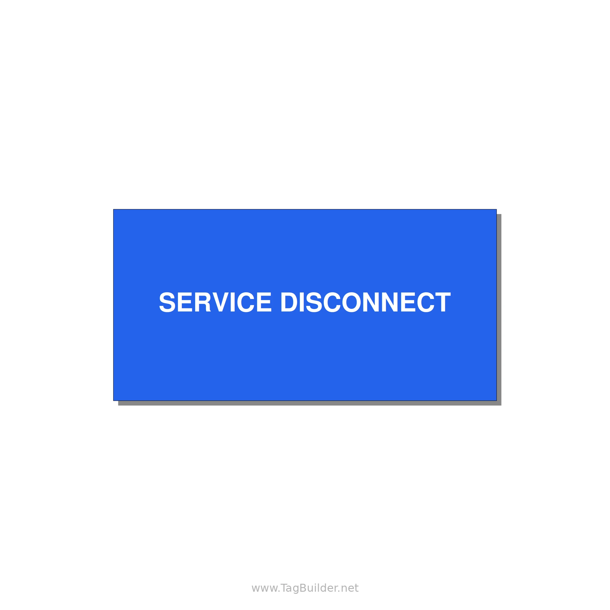 4.0x2.0" Disconnect Switch Label - SERVICE DISCONNECT — 4x2" White on Blue, Adhesive