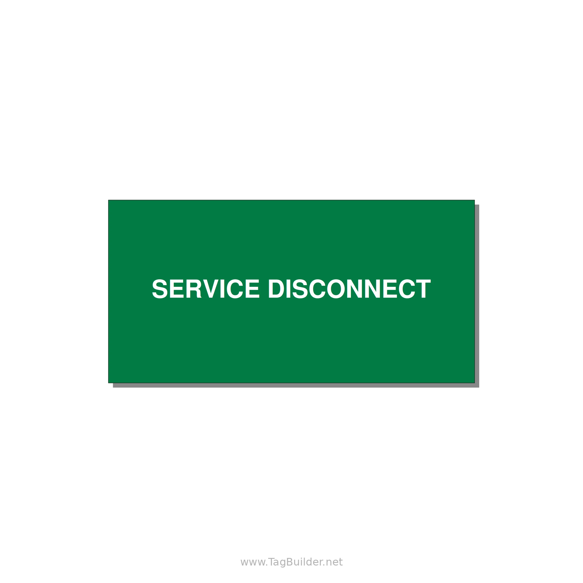 4.0x2.0" Disconnect Switch Label - SERVICE DISCONNECT — 4x2" White on Green, Adhesive