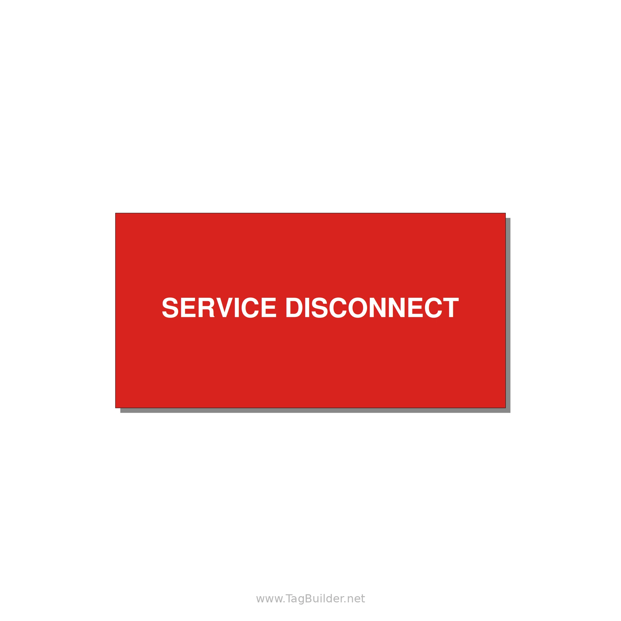 4.0x2.0" Disconnect Switch Label - SERVICE DISCONNECT — 4x2" White on Red, Adhesive