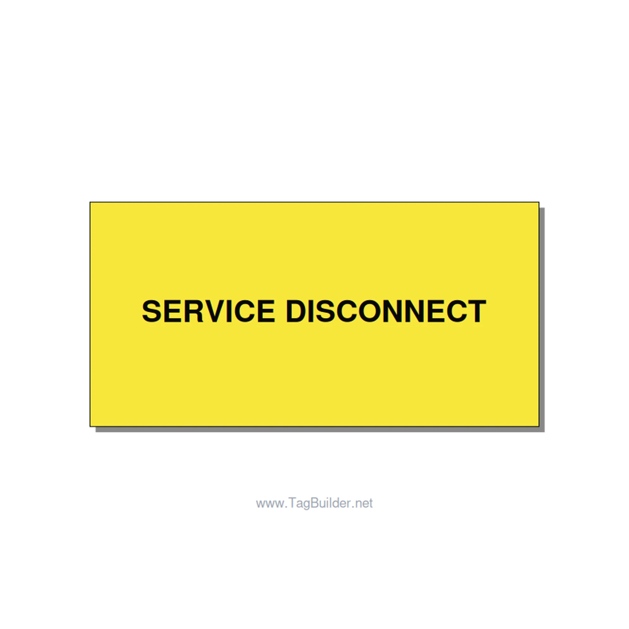4.0x2.0" Disconnect Switch Label - SERVICE DISCONNECT, Black/Yellow, Adhesive