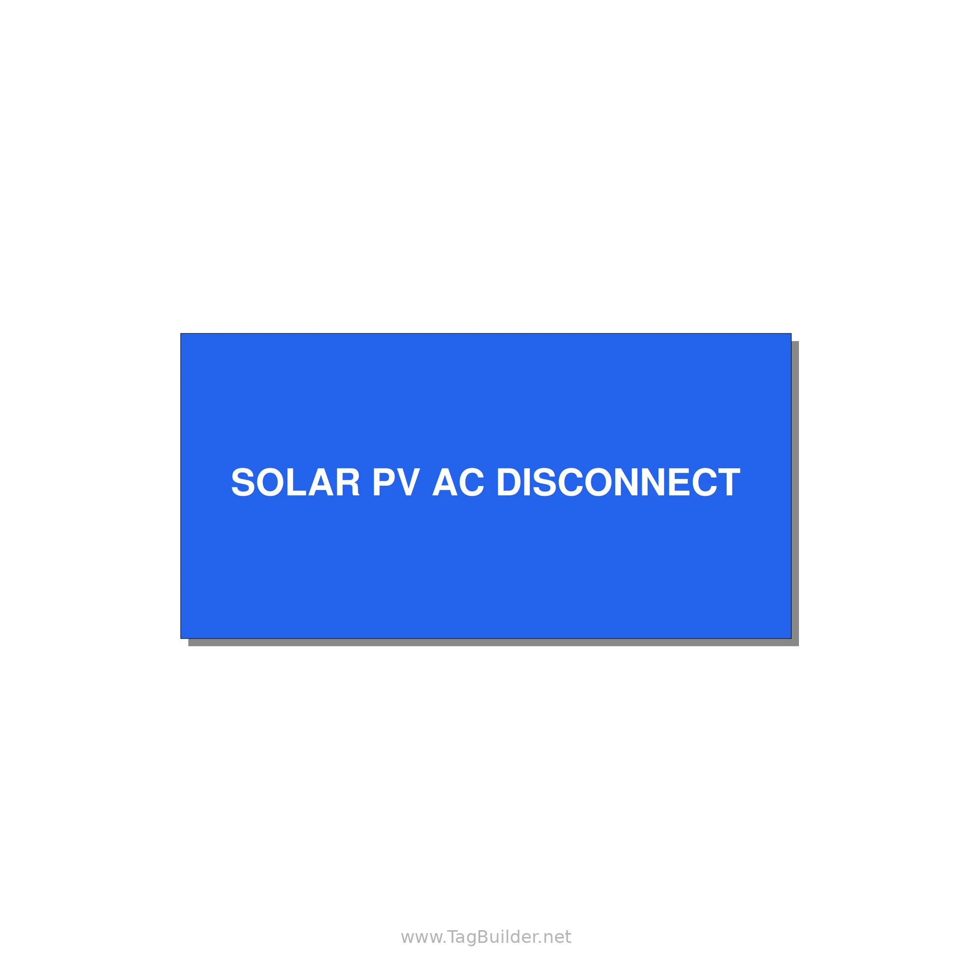 4.0x2.0" Disconnect Switch Label - SOLAR PV AC DISCONNECT — 4x2" White on Blue, Adhesive