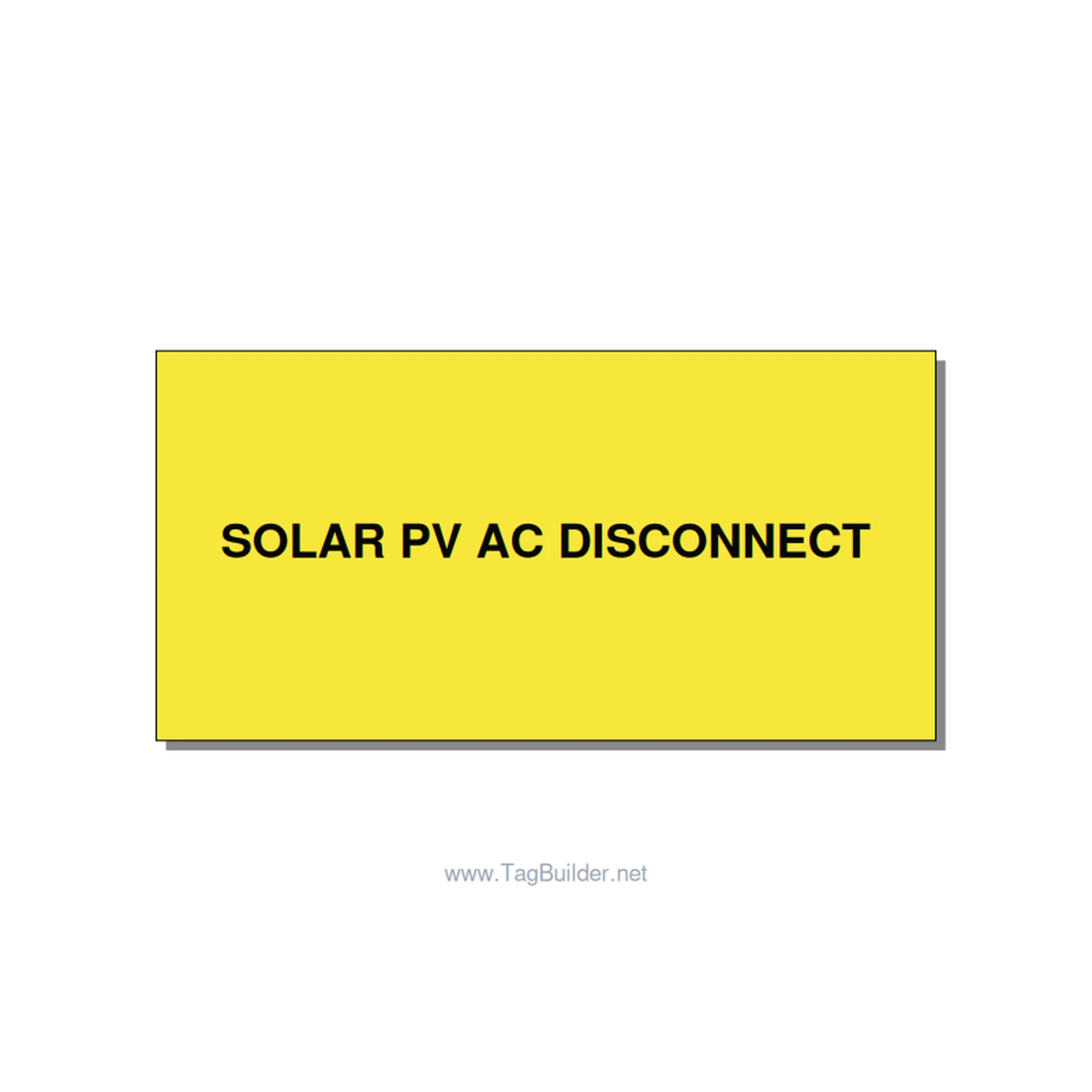 4.0x2.0" Disconnect Switch Label - SOLAR PV AC DISCONNECT, Black/Yellow, Adhesiv