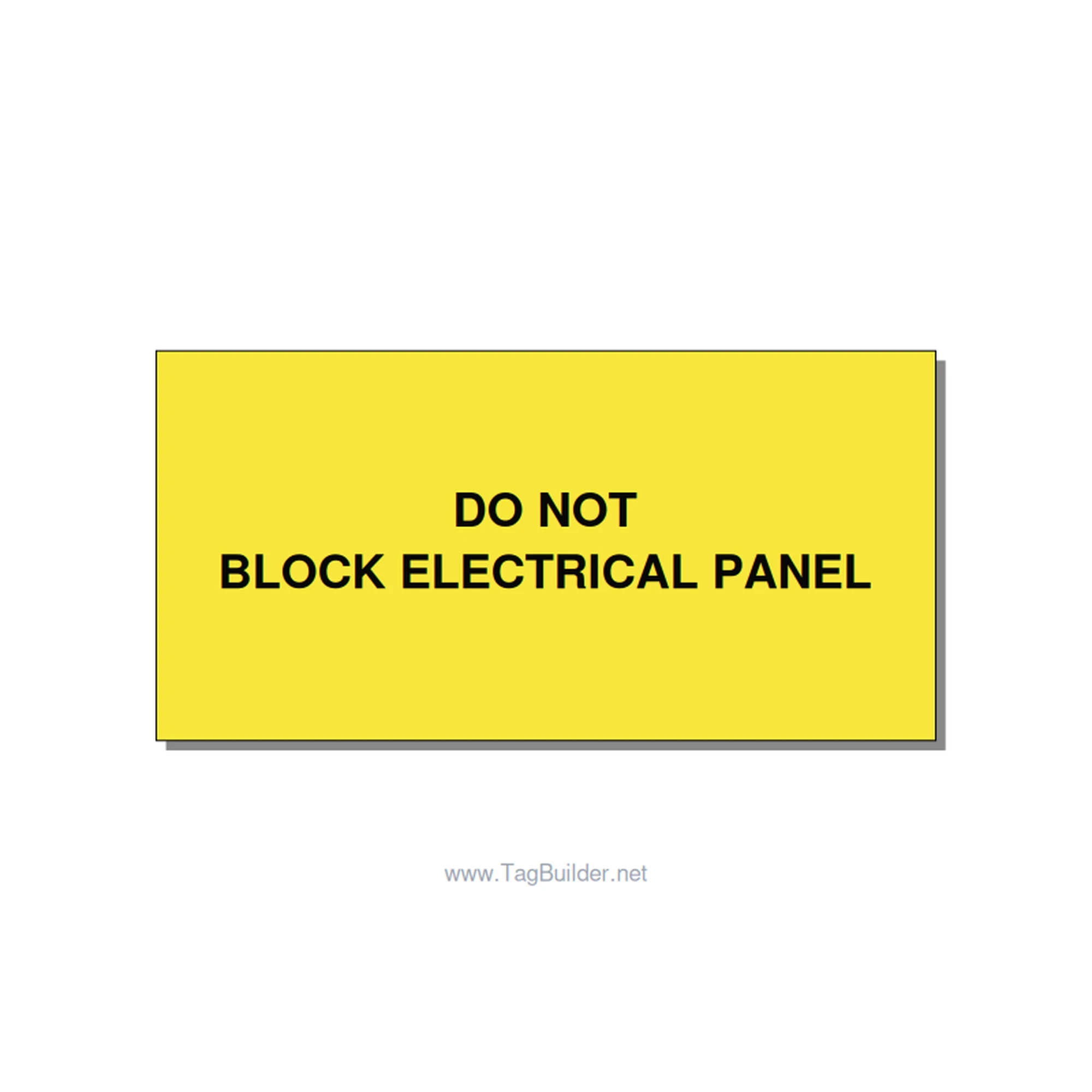 4.0x2.0" Electrical Safety Label - DO NOT BLOCK ELECTRICAL P, Black/Yellow, Adhe