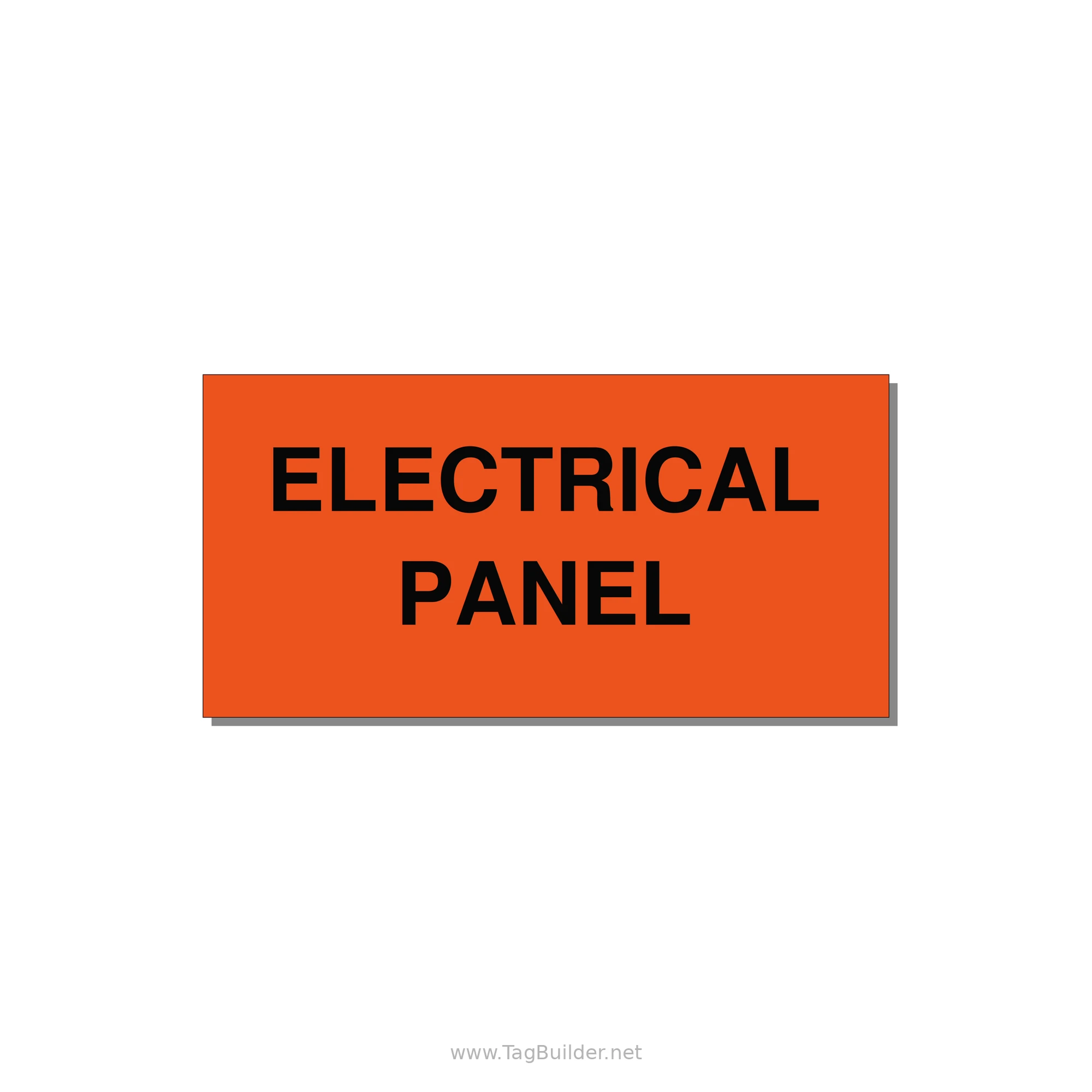 4.0x2.0" Electrical Safety Label - ELECTRICAL PANEL — 4x2" Black on Orange, Adhesive