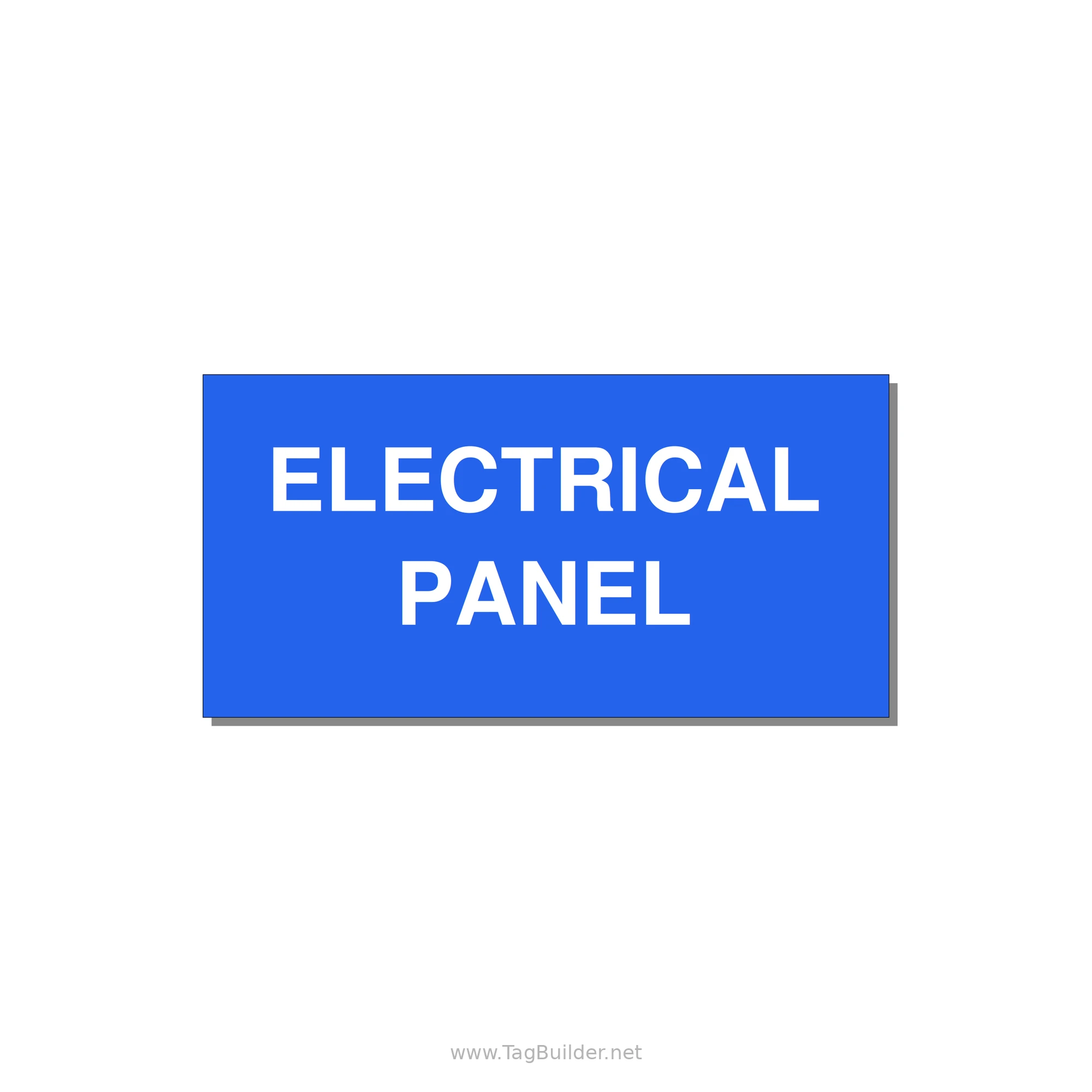 4.0x2.0" Electrical Safety Label - ELECTRICAL PANEL — 4x2" White on Blue, Adhesive