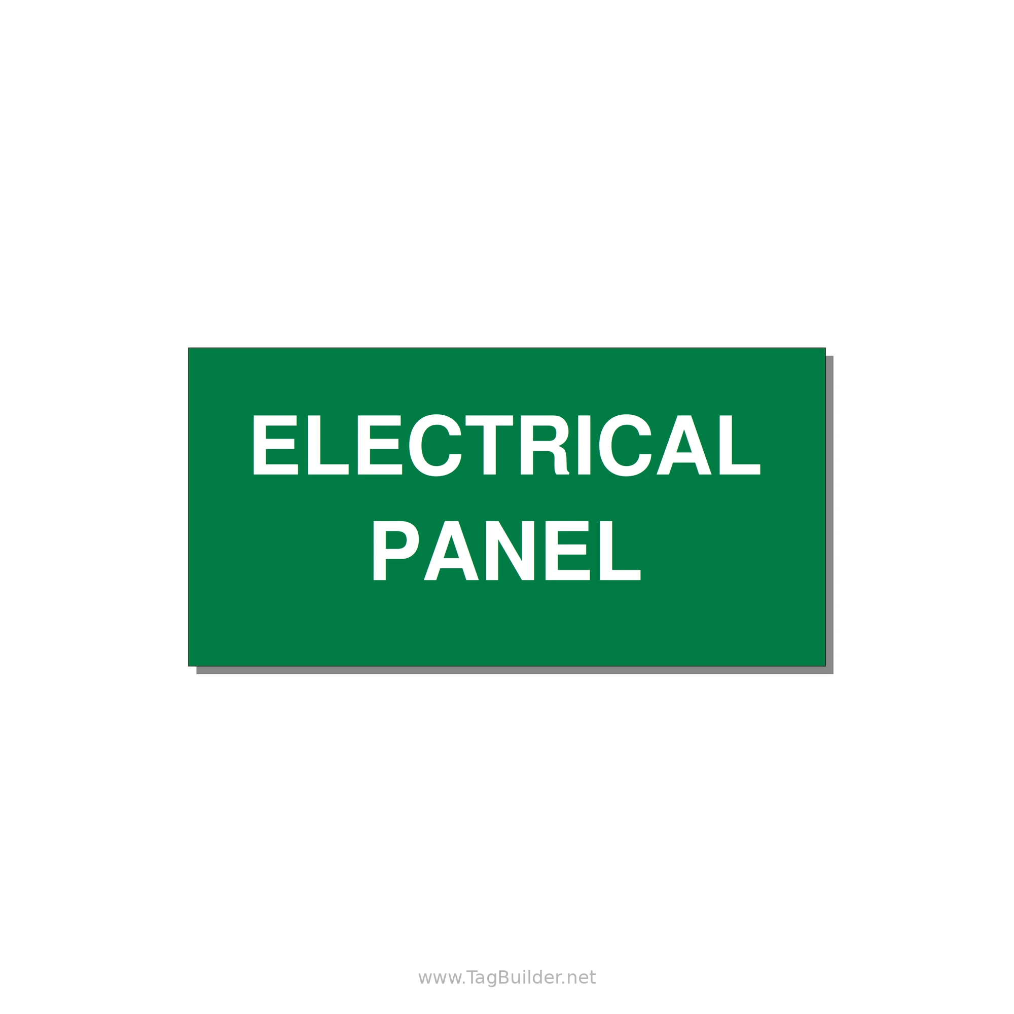 4.0x2.0" Electrical Safety Label - ELECTRICAL PANEL — 4x2" White on Green, Adhesive