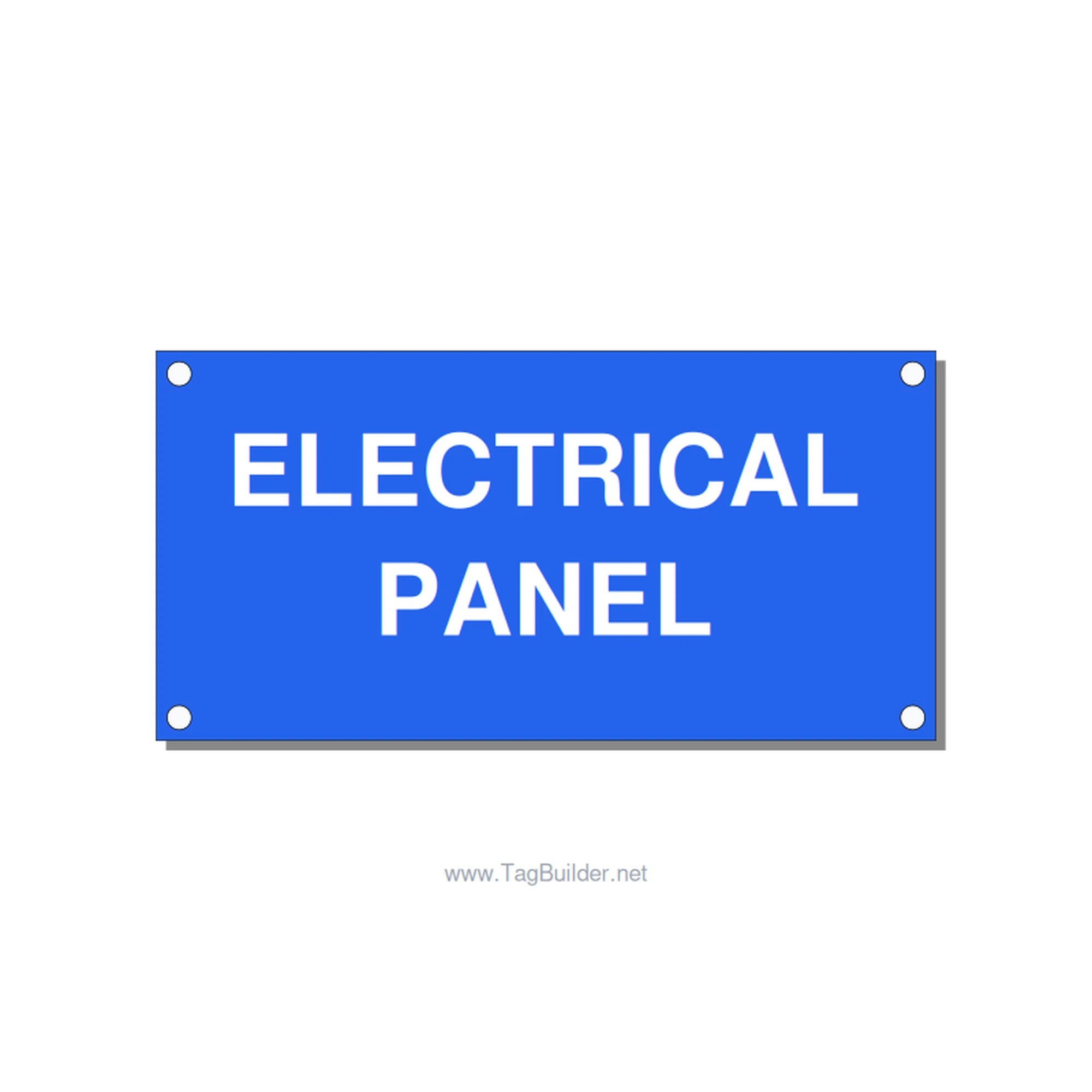 4.0x2.0" Electrical Safety Label - ELECTRICAL PANEL, White/Blue, Holes