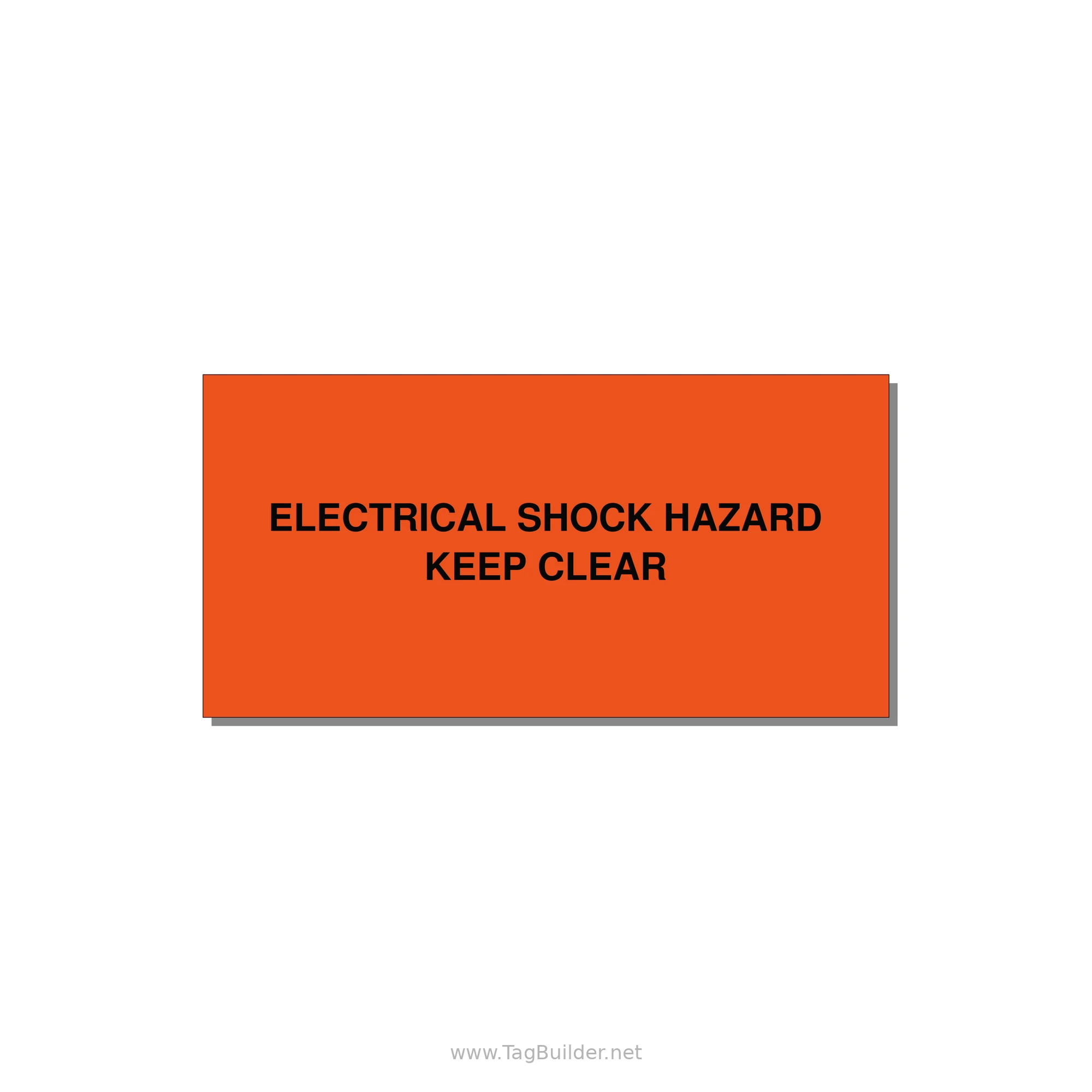 4.0x2.0" Electrical Safety Label - ELECTRICAL SHOCK HAZARD K — 4x2" Black on Orange, Adhesive