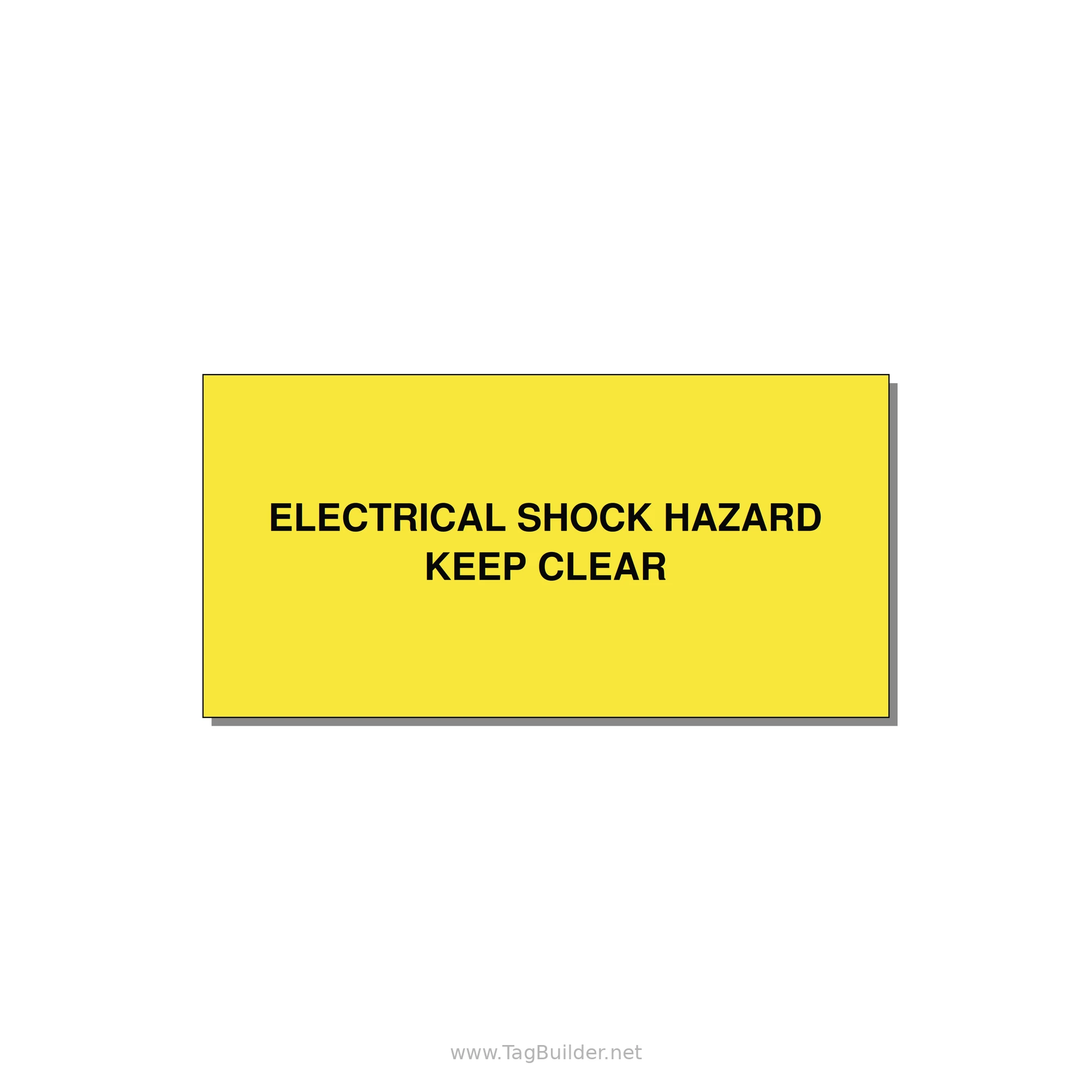 4.0x2.0" Electrical Safety Label - ELECTRICAL SHOCK HAZARD K — 4x2" Black on Yellow, Adhesive
