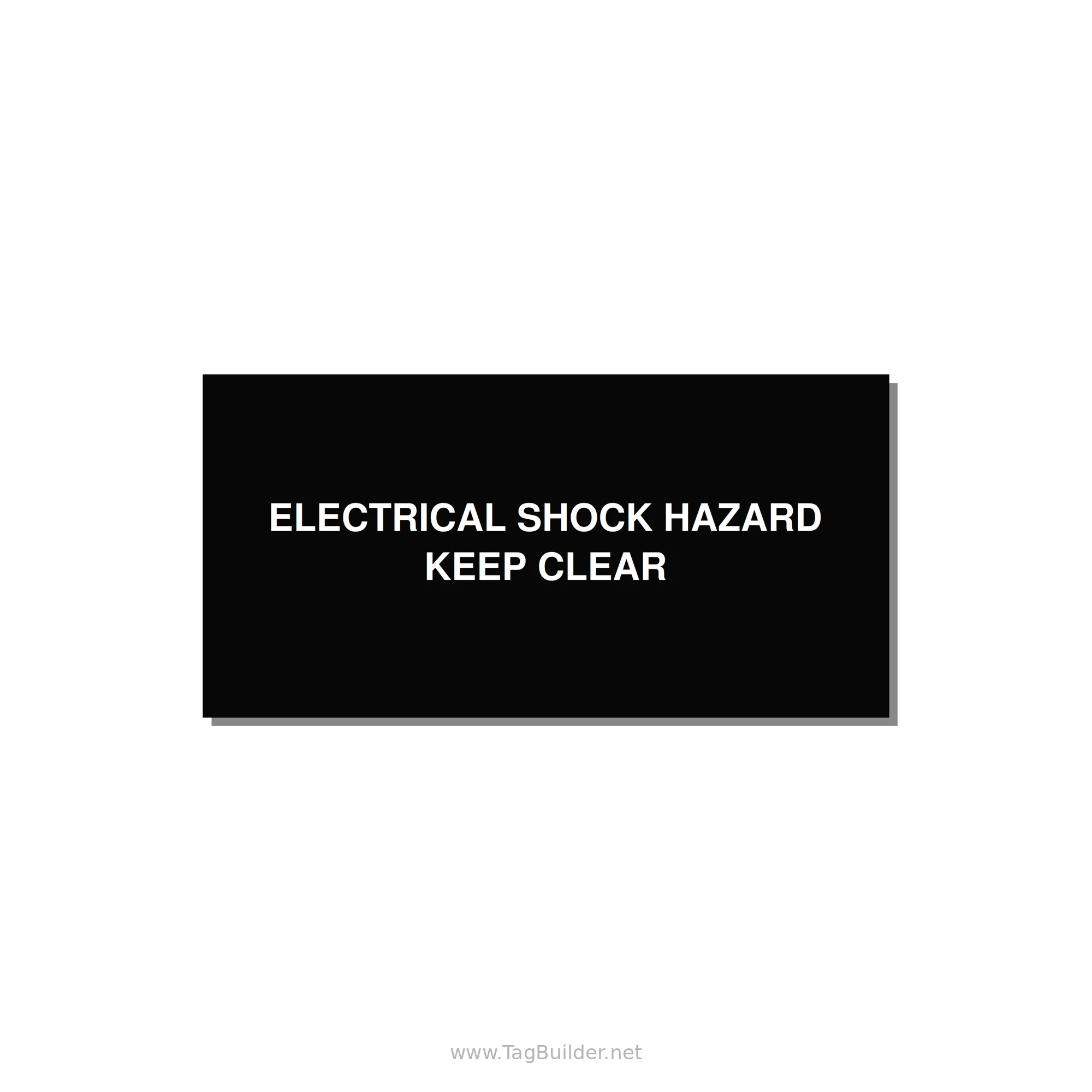 4.0x2.0" Electrical Safety Label - ELECTRICAL SHOCK HAZARD K — 4x2" White on Black, Adhesive