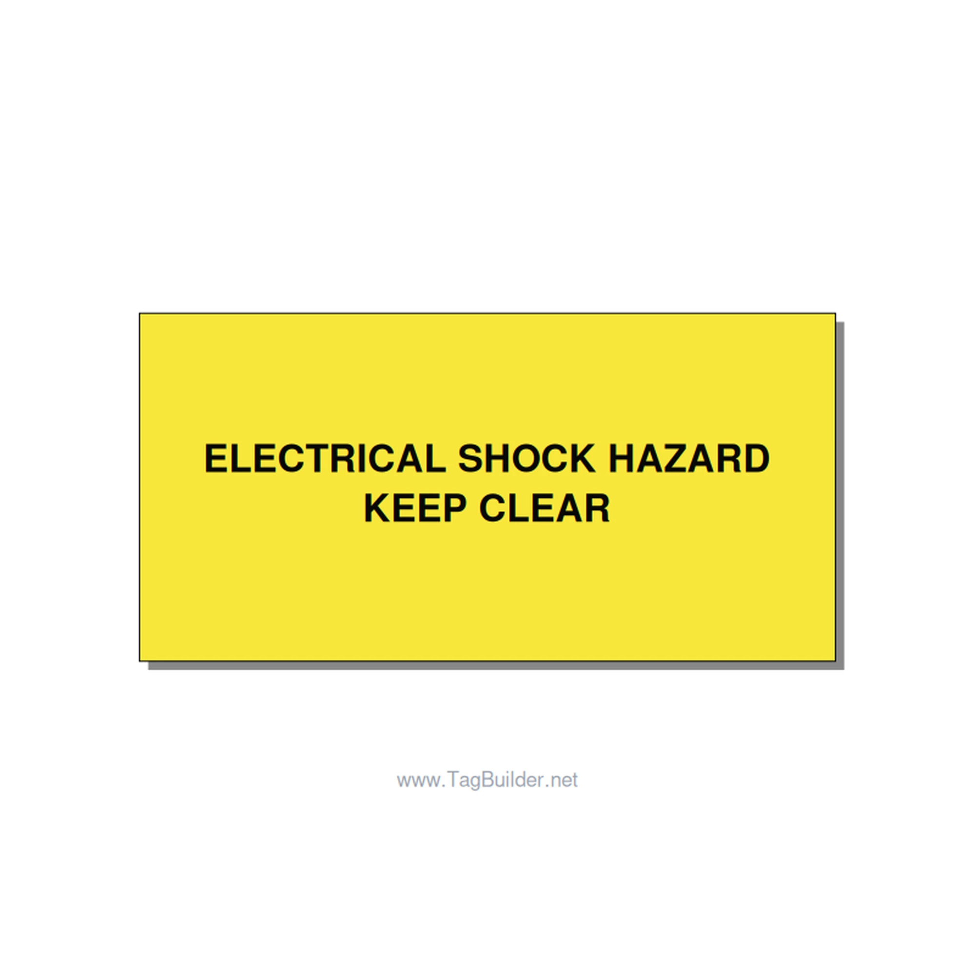 4.0x2.0" Electrical Safety Label - ELECTRICAL SHOCK HAZARD K, Black/Yellow, Adhe
