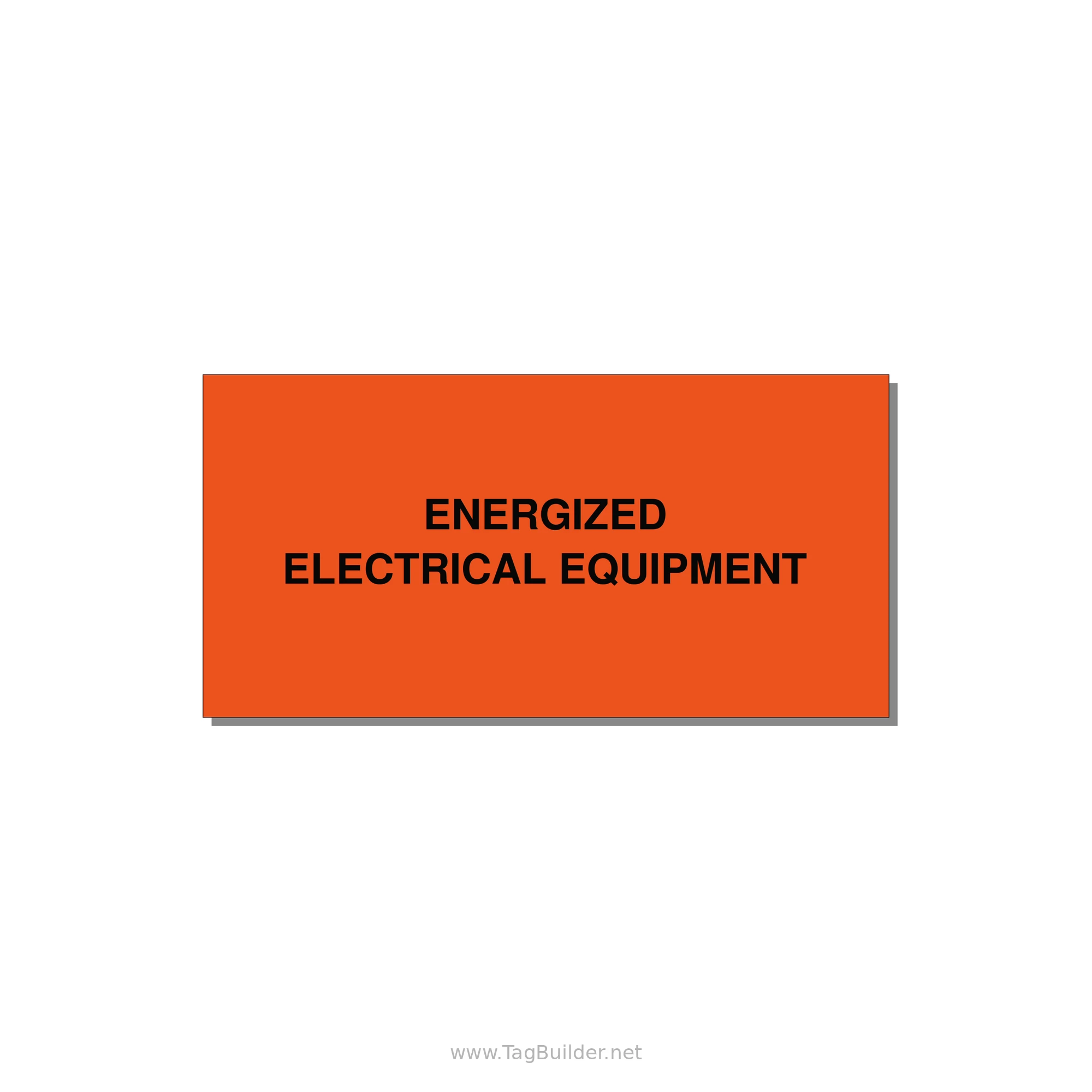 4.0x2.0" Electrical Safety Label - ENERGIZED ELECTRICAL EQUI — 4x2" Black on Orange, Adhesive