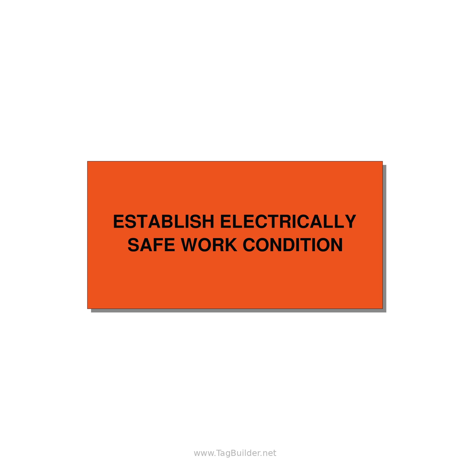 4.0x2.0" Electrical Safety Label - ESTABLISH ELECTRICALLY SA — 4x2" Black on Orange, Adhesive