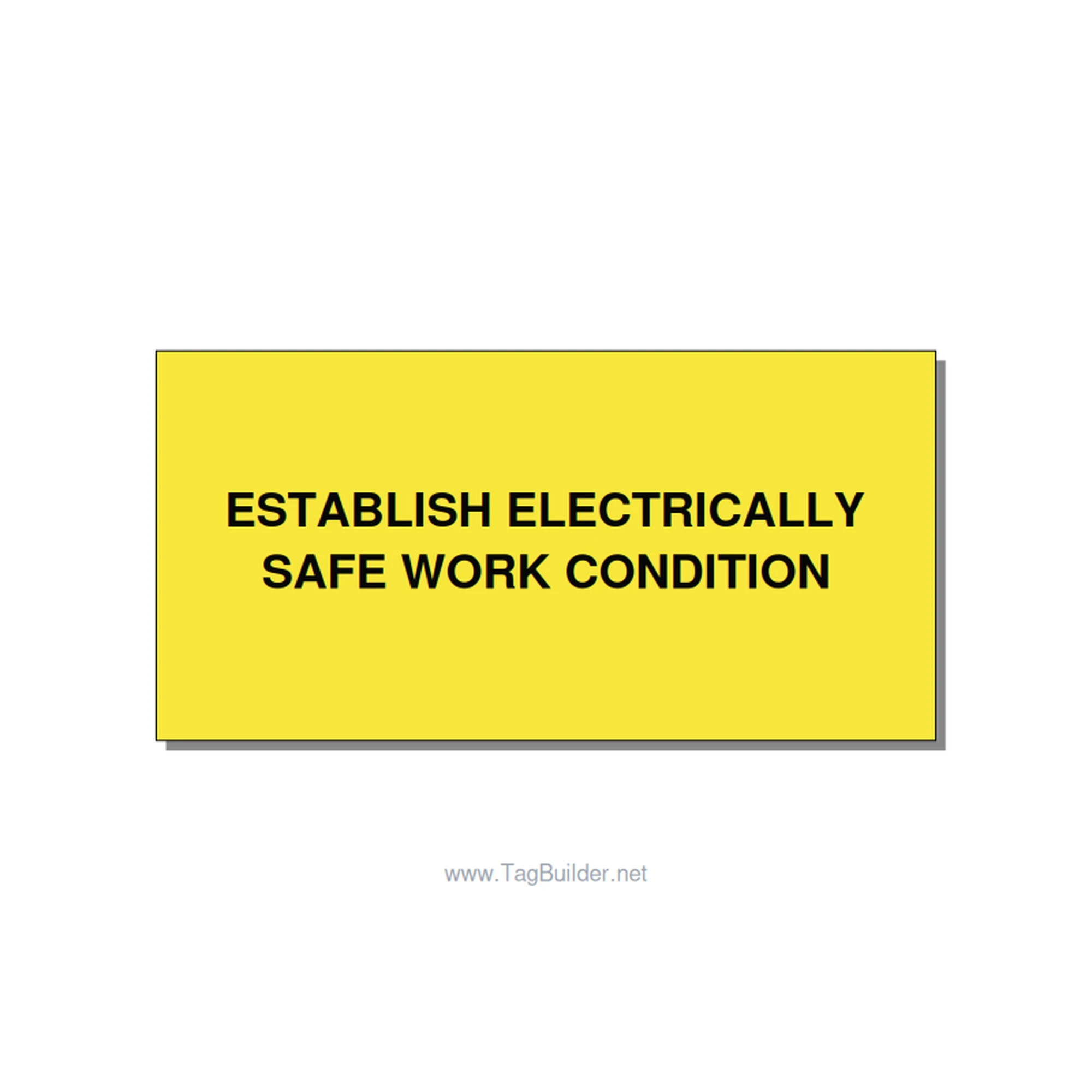 4.0x2.0" Electrical Safety Label - ESTABLISH ELECTRICALLY SA, Black/Yellow, Adhe
