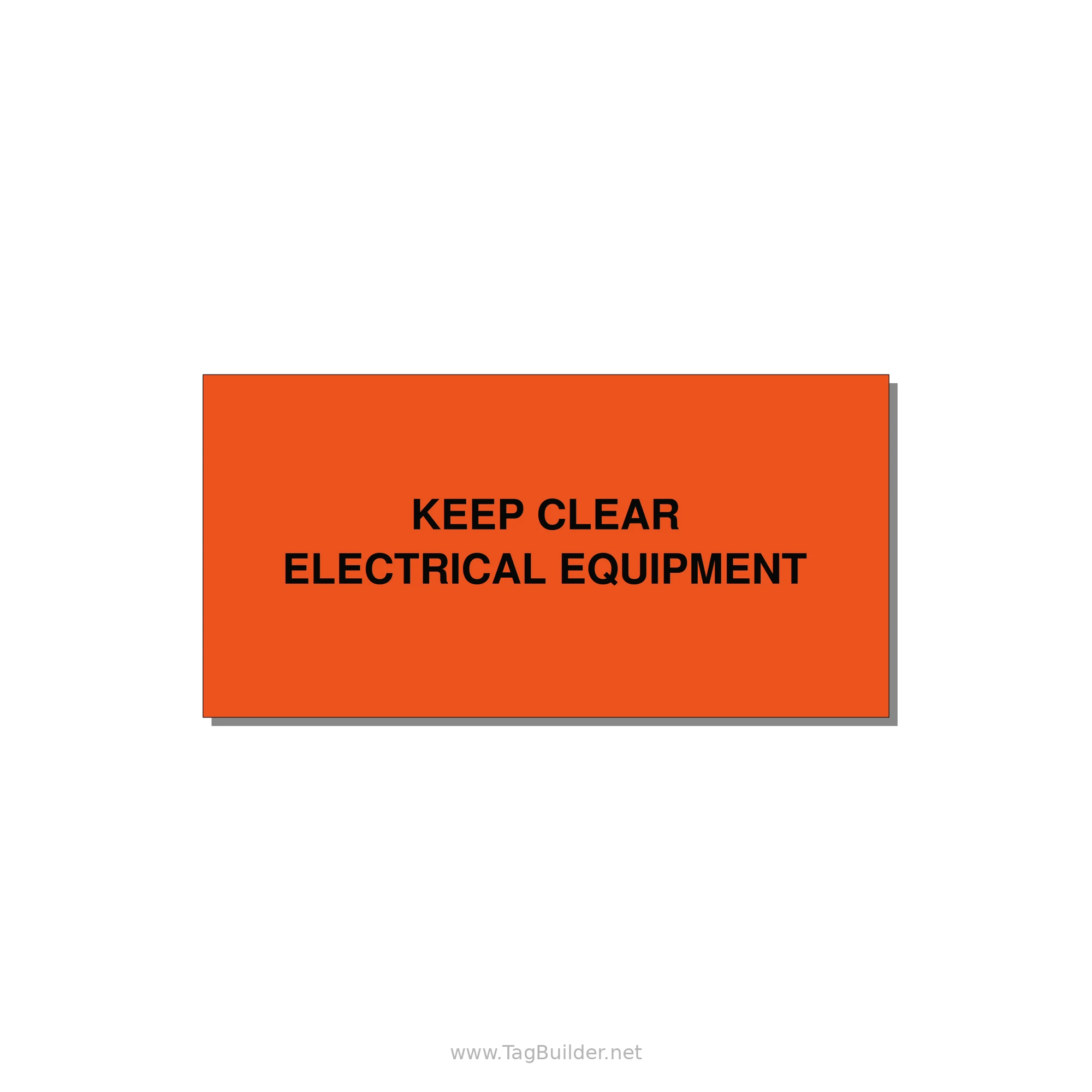 4.0x2.0" Electrical Safety Label - KEEP CLEAR ELECTRICAL EQU — 4x2" Black on Orange, Adhesive