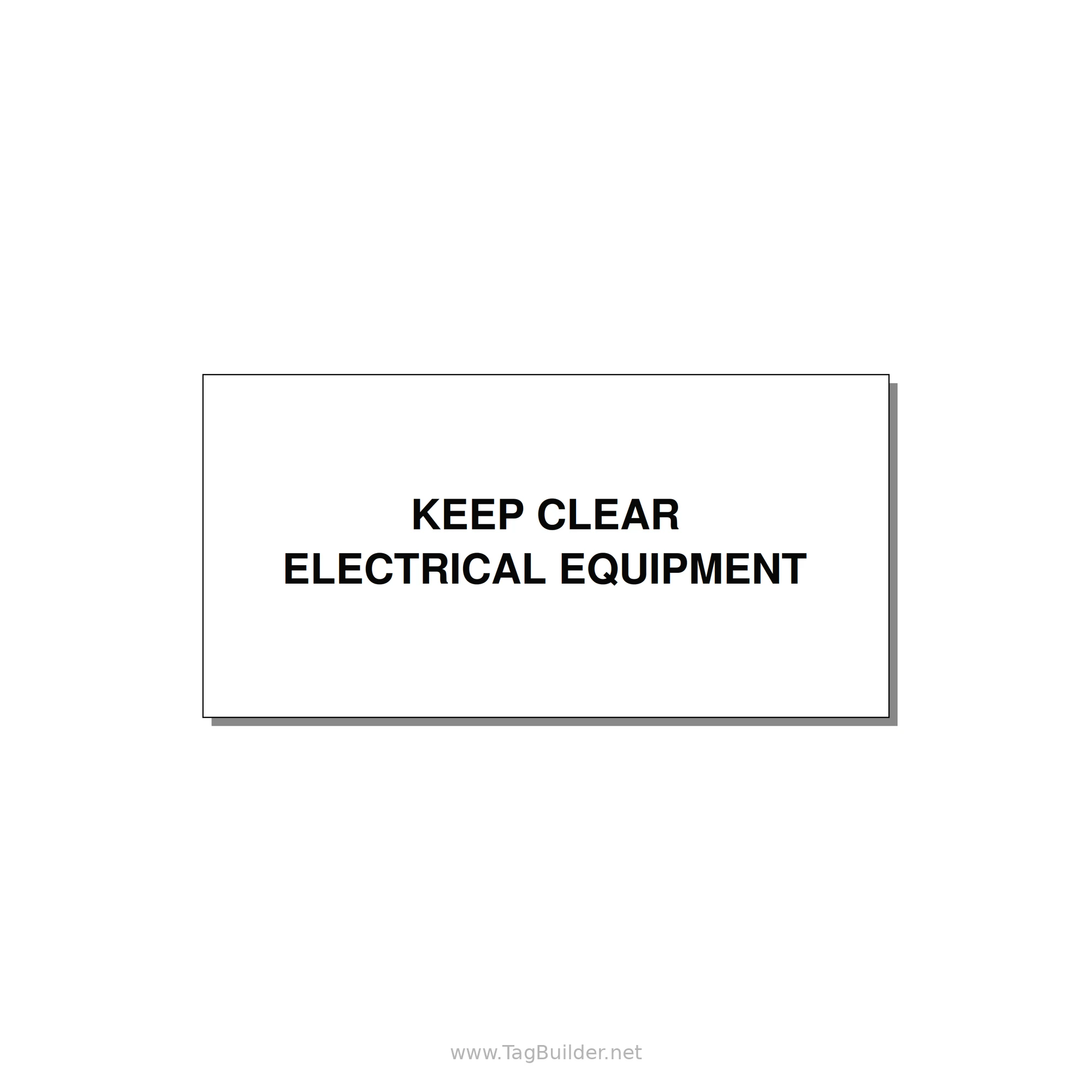 4.0x2.0" Electrical Safety Label - KEEP CLEAR ELECTRICAL EQU — 4x2" Black on White, Adhesive
