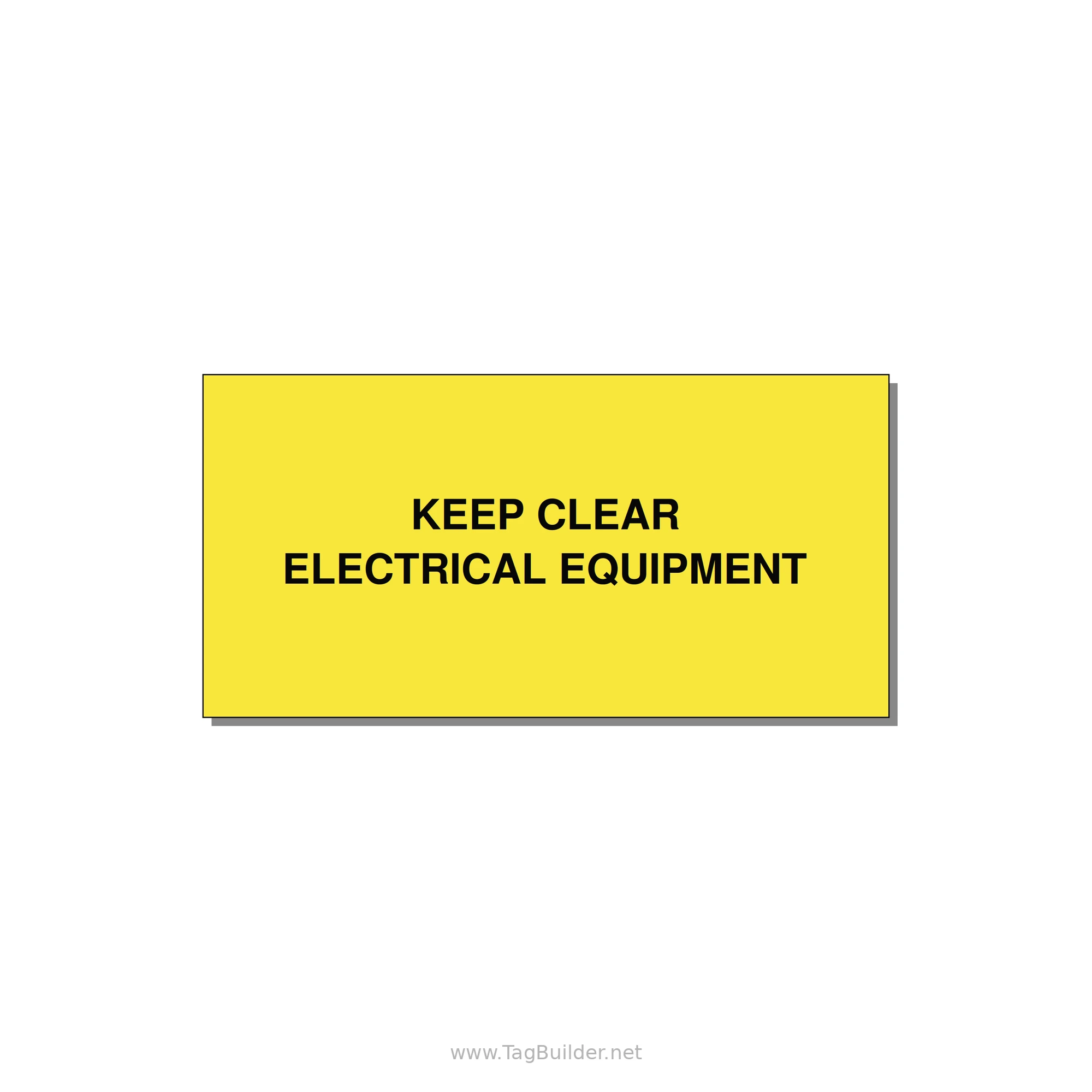 4.0x2.0" Electrical Safety Label - KEEP CLEAR ELECTRICAL EQU — 4x2" Black on Yellow, Adhesive