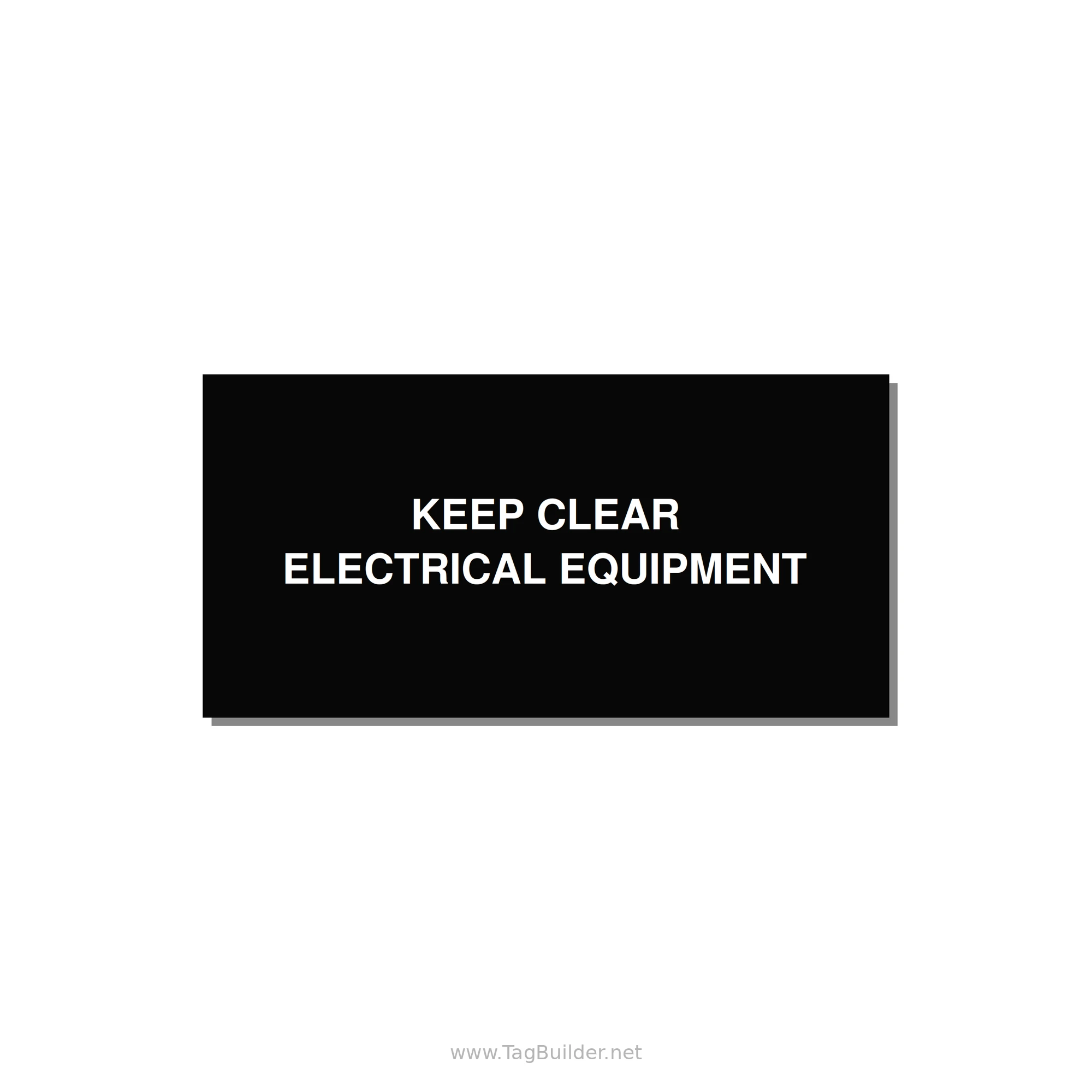 4.0x2.0" Electrical Safety Label - KEEP CLEAR ELECTRICAL EQU — 4x2" White on Black, Adhesive
