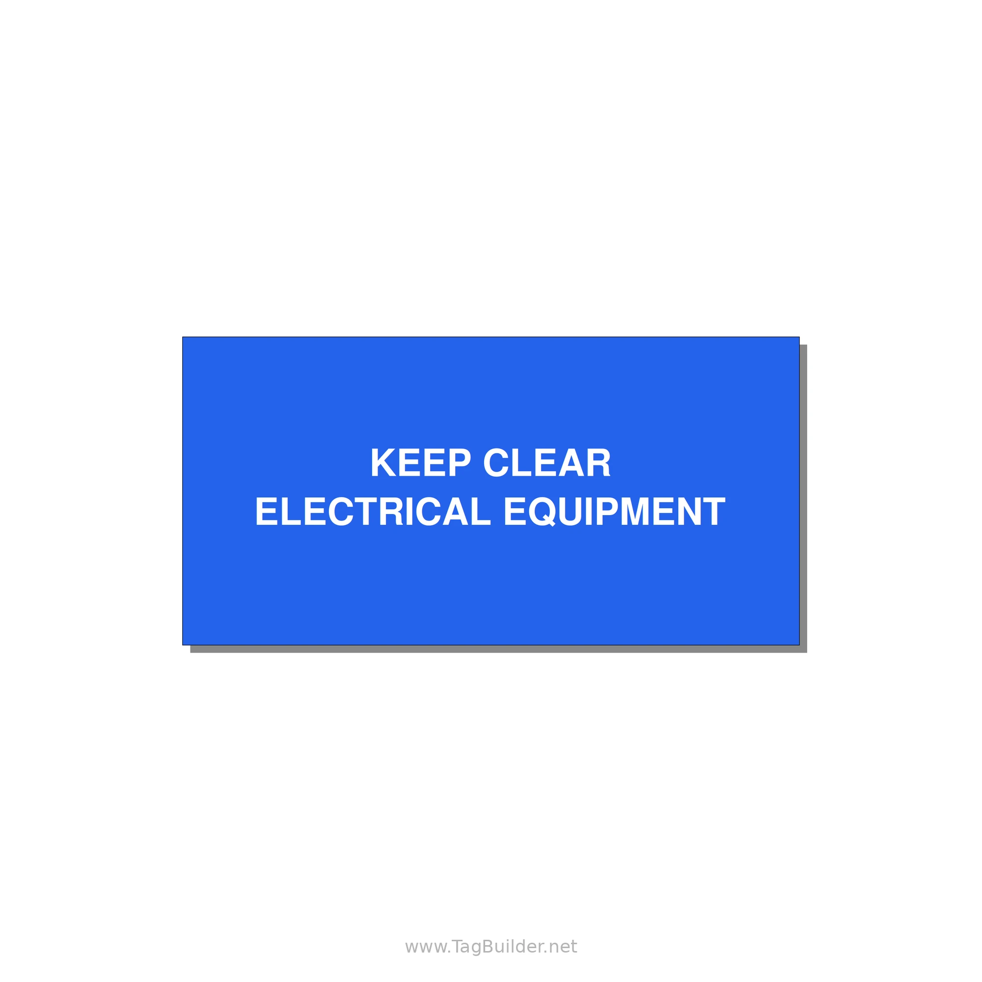 4.0x2.0" Electrical Safety Label - KEEP CLEAR ELECTRICAL EQU — 4x2" White on Blue, Adhesive