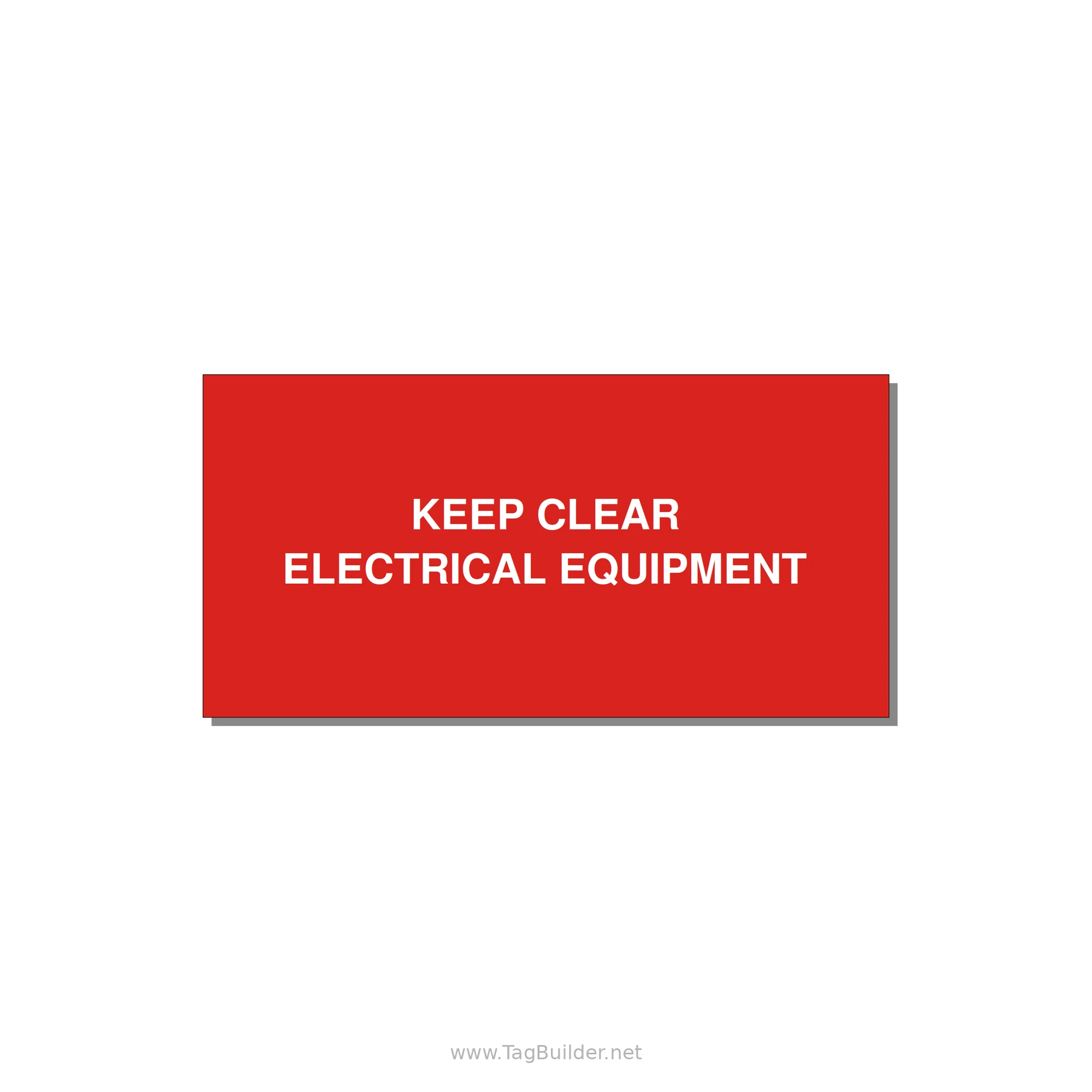 4.0x2.0" Electrical Safety Label - KEEP CLEAR ELECTRICAL EQU — 4x2" White on Red, Adhesive