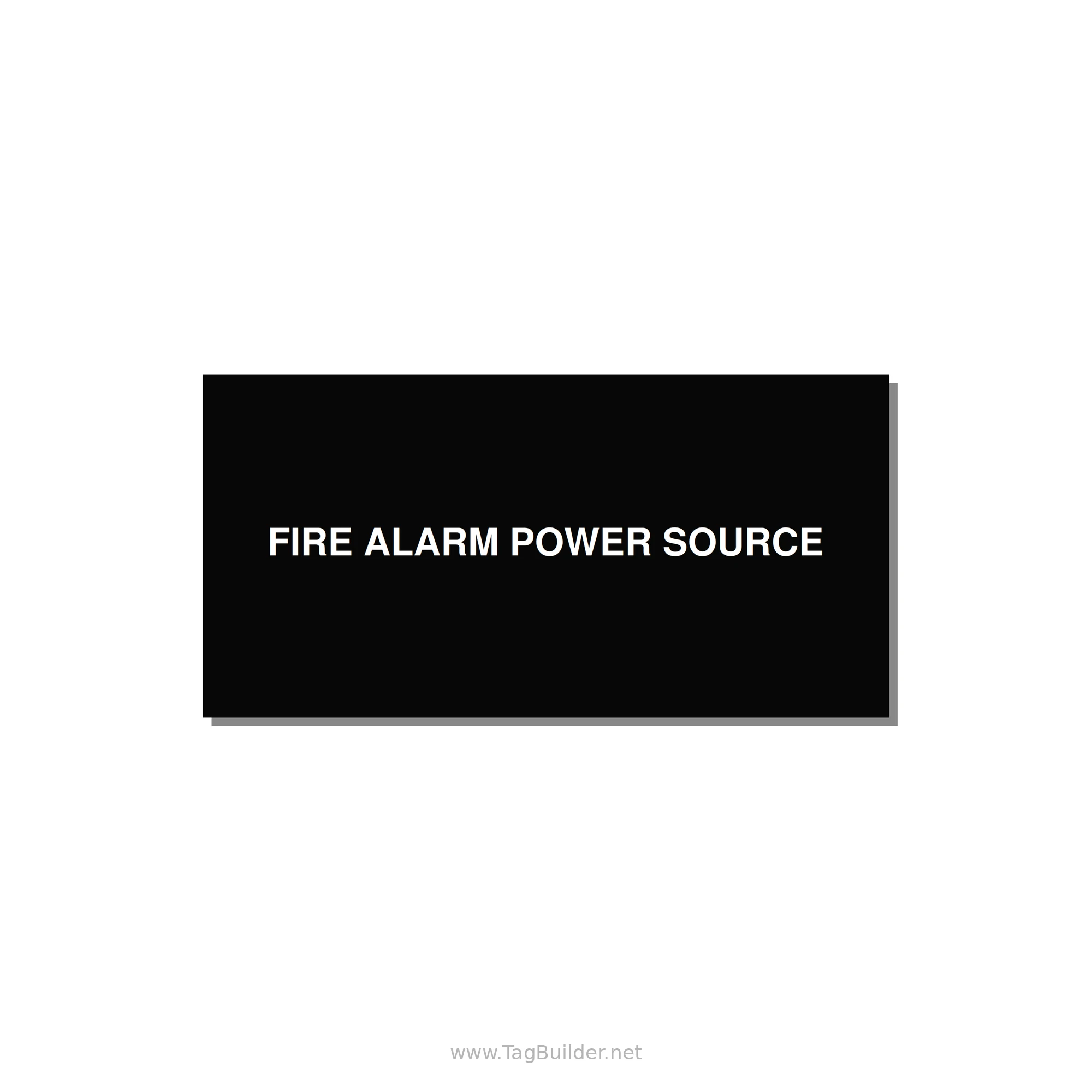 4.0x2.0" Fire Safety Label - FIRE ALARM POWER SOURCE — 4x2" White on Black, Adhesive