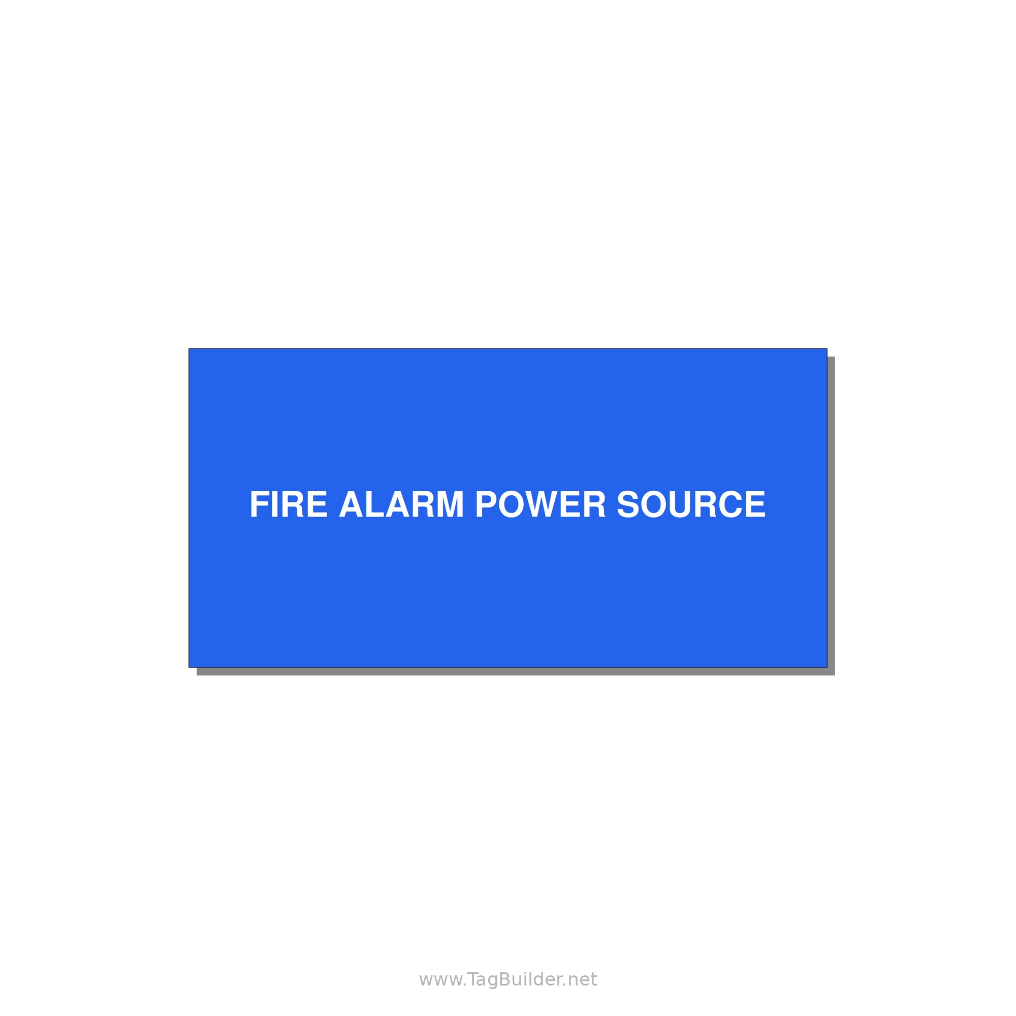 4.0x2.0" Fire Safety Label - FIRE ALARM POWER SOURCE — 4x2" White on Blue, Adhesive