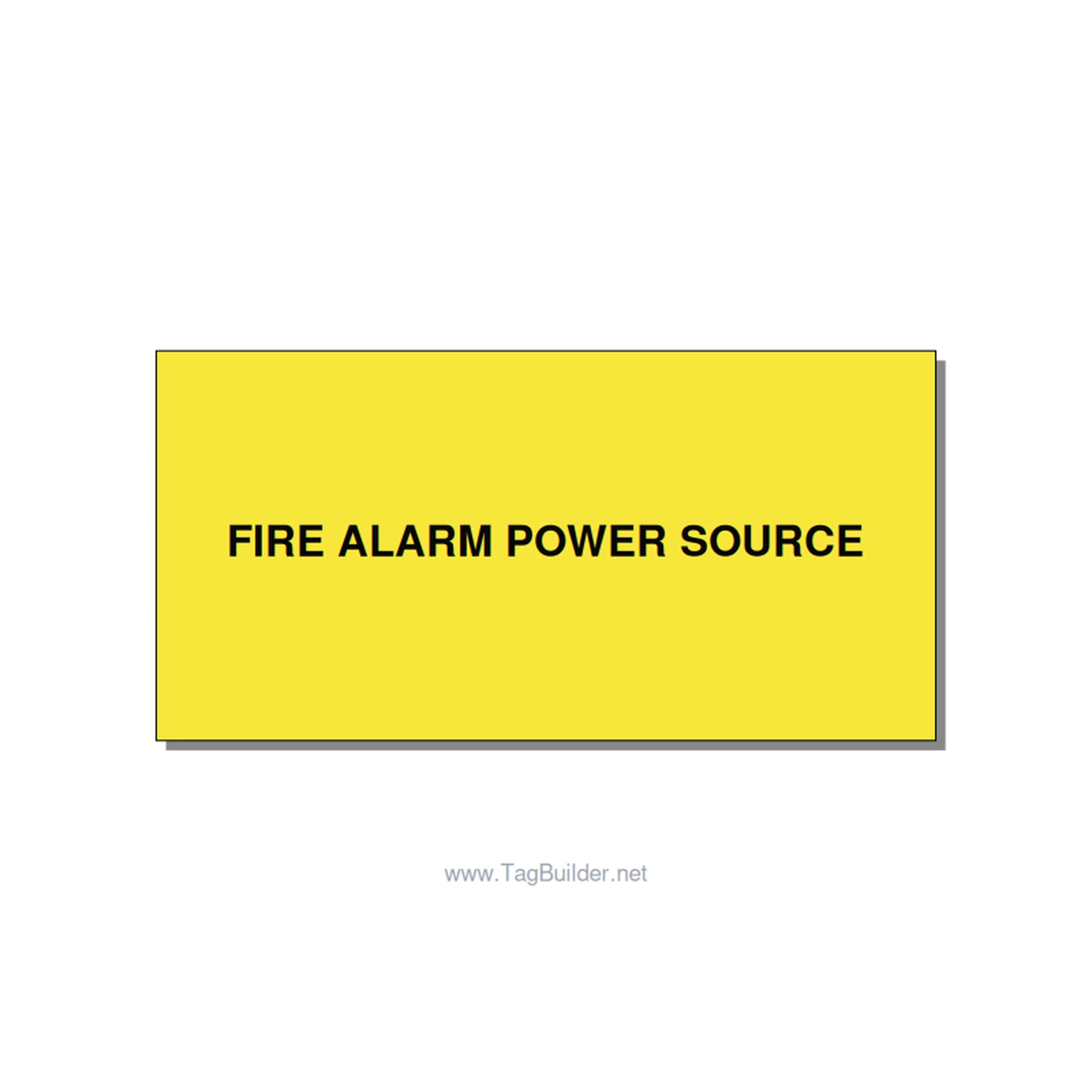4.0x2.0" Fire Safety Label - FIRE ALARM POWER SOURCE, Black/Yellow, Adhesive