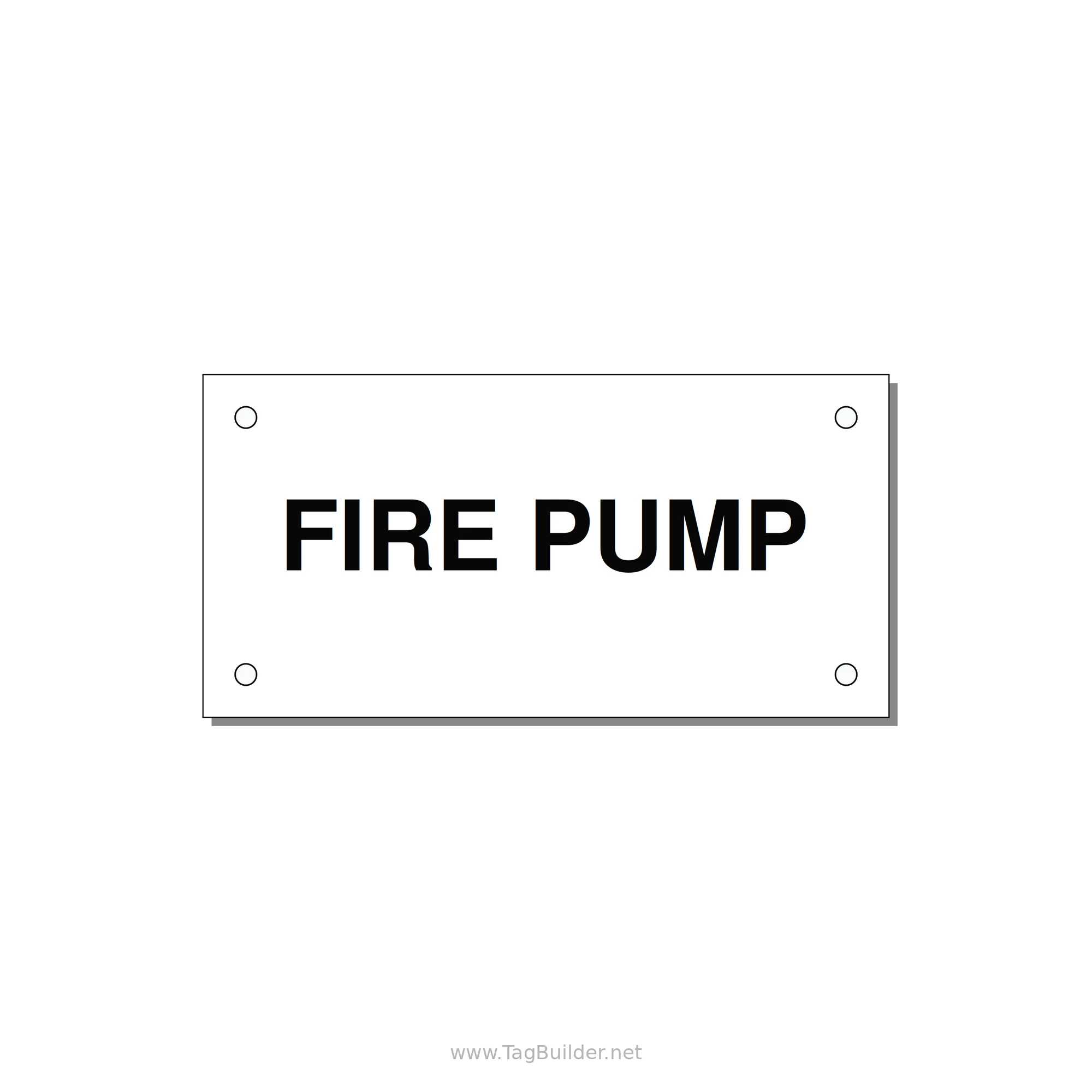 4.0x2.0" Fire Safety Label - FIRE PUMP — 4x2" Black on White, Holes