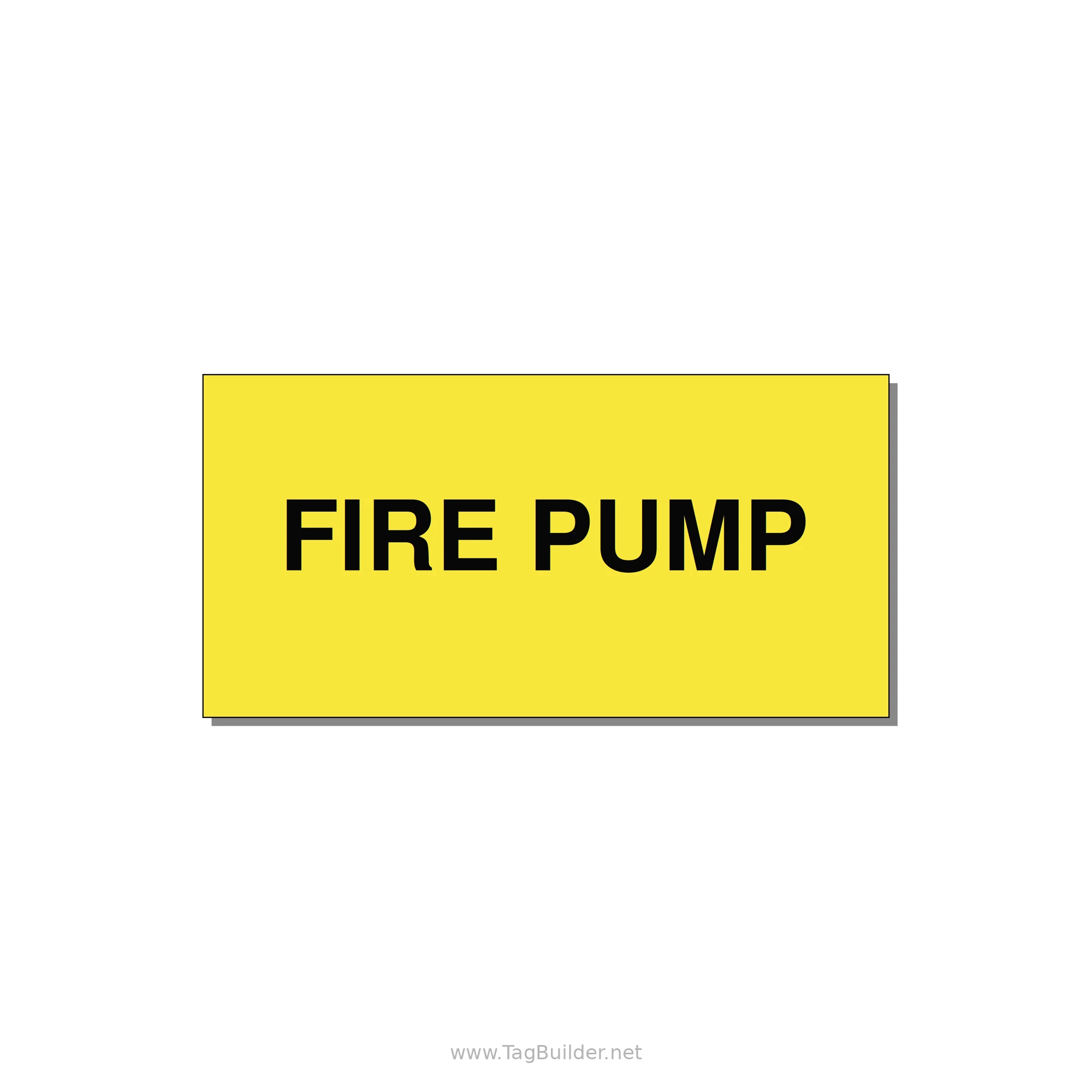 4.0x2.0" Fire Safety Label - FIRE PUMP — 4x2" Black on Yellow, Adhesive