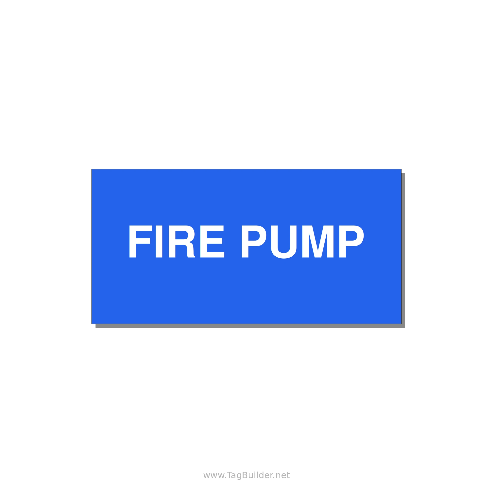4.0x2.0" Fire Safety Label - FIRE PUMP — 4x2" White on Blue, Adhesive
