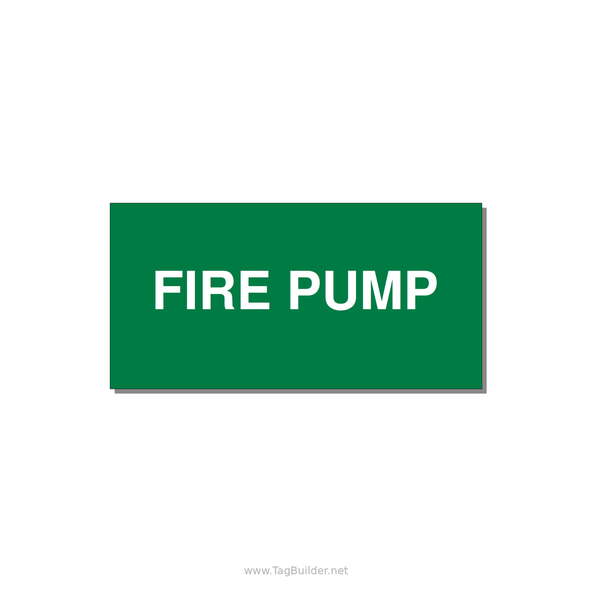 4.0x2.0" Fire Safety Label - FIRE PUMP — 4x2" White on Green, Adhesive