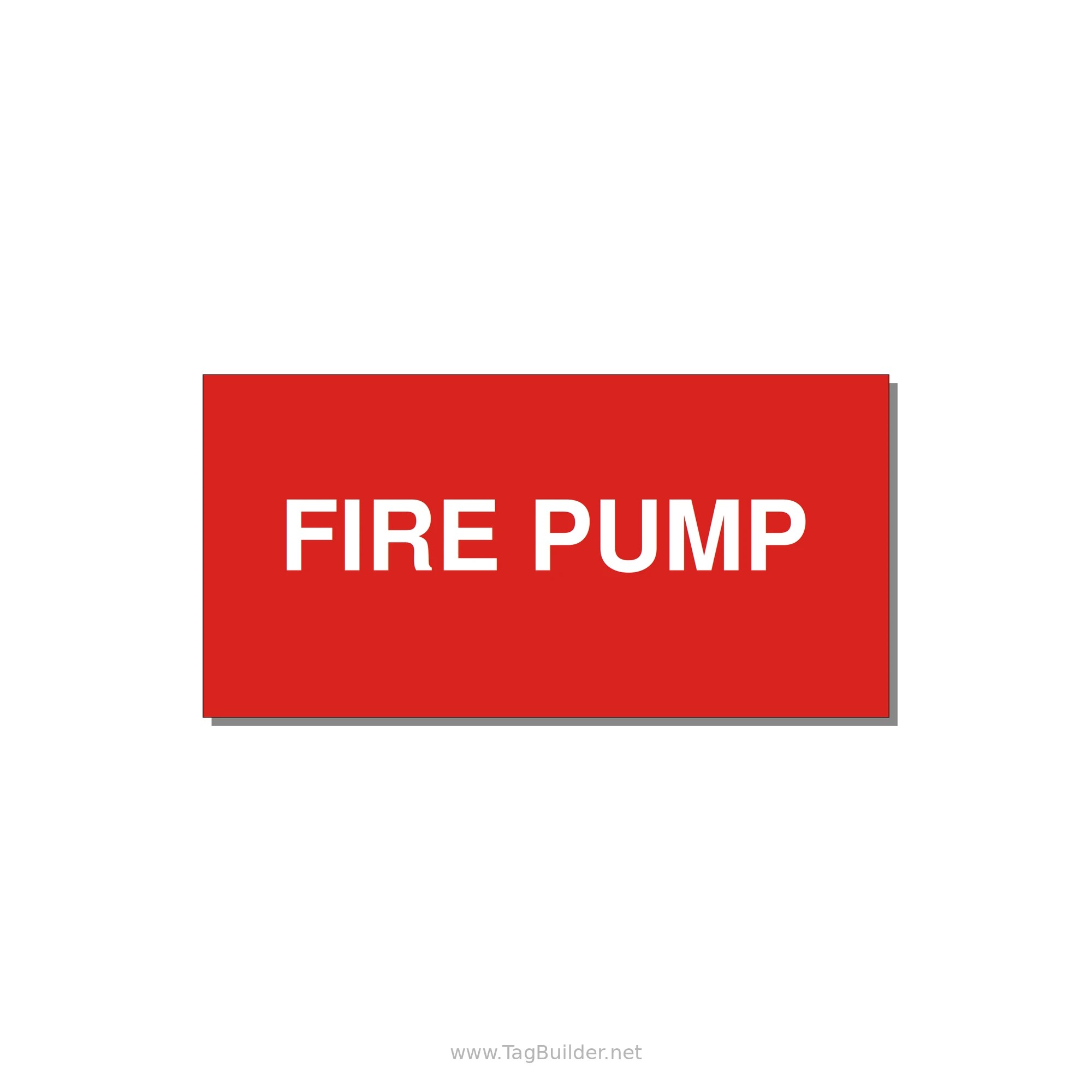 4.0x2.0" Fire Safety Label - FIRE PUMP — 4x2" White on Red, Adhesive