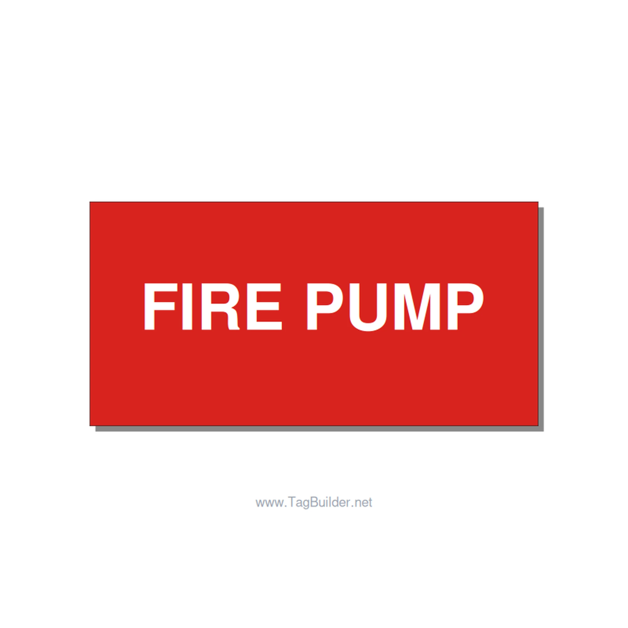 4.0x2.0" Fire Safety Label - FIRE PUMP, White/Red, Adhesive