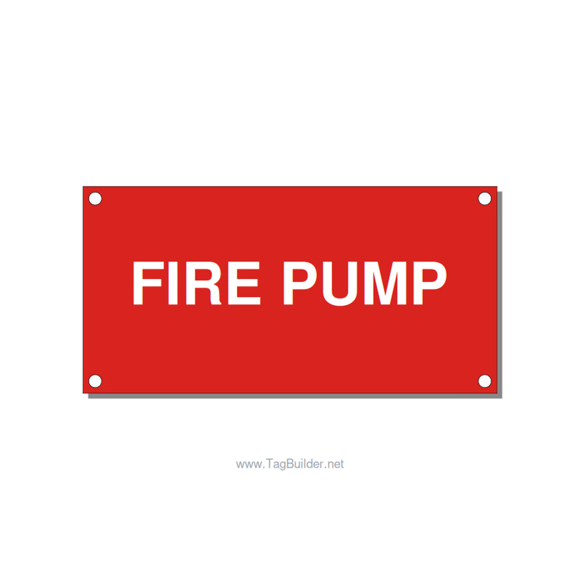 4.0x2.0" Fire Safety Label - FIRE PUMP, White/Red, Holes