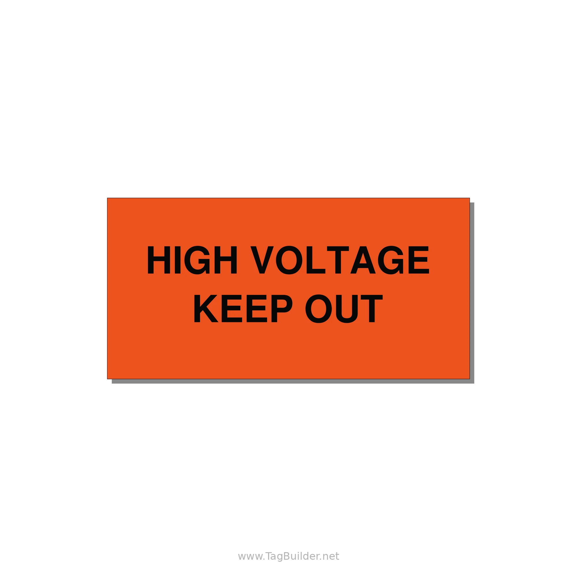 4.0x2.0" High Voltage Warning Sign - HIGH VOLTAGE KEEP OUT — 4x2" Black on Orange, Adhesive