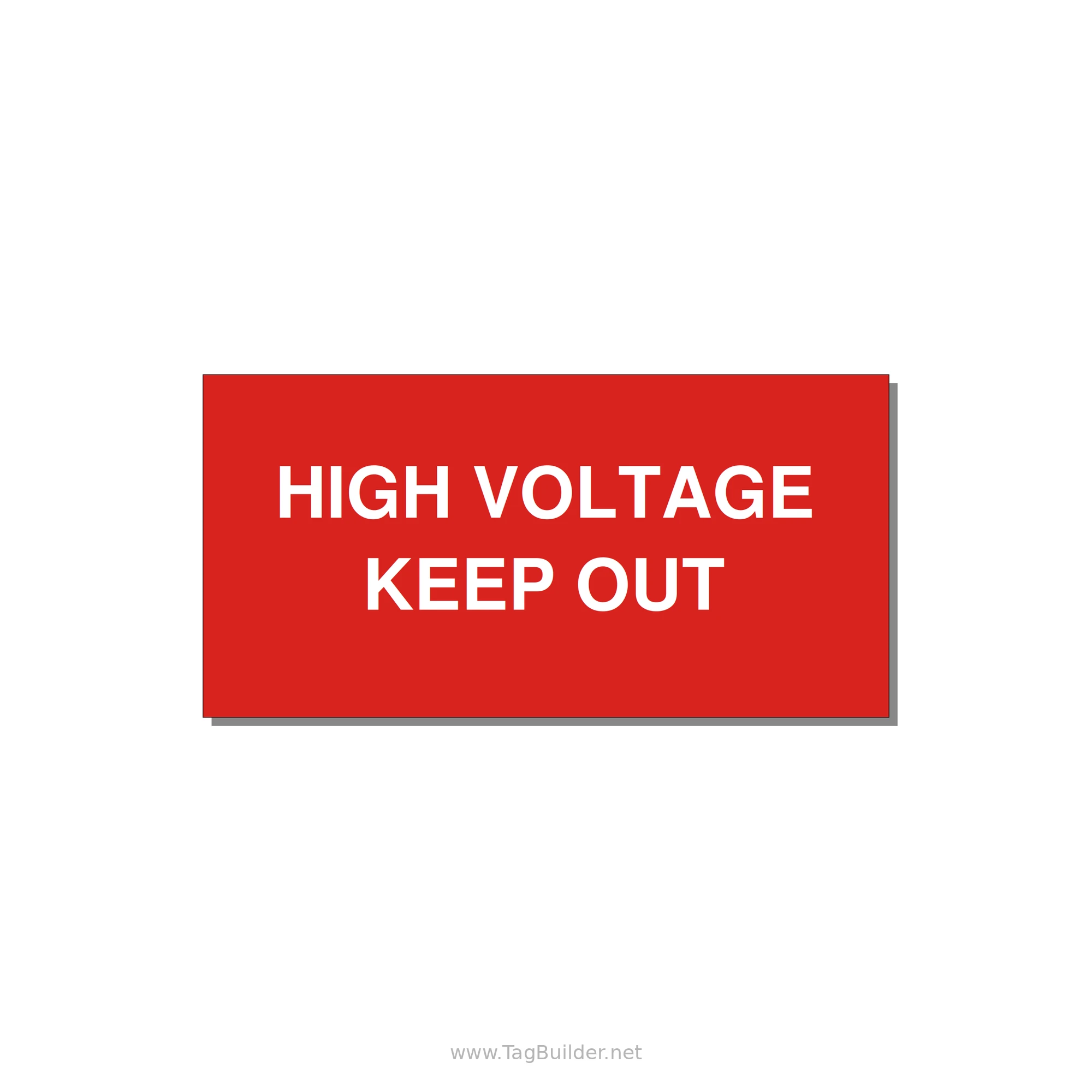 4.0x2.0" High Voltage Warning Sign - HIGH VOLTAGE KEEP OUT — 4x2" White on Red, Adhesive