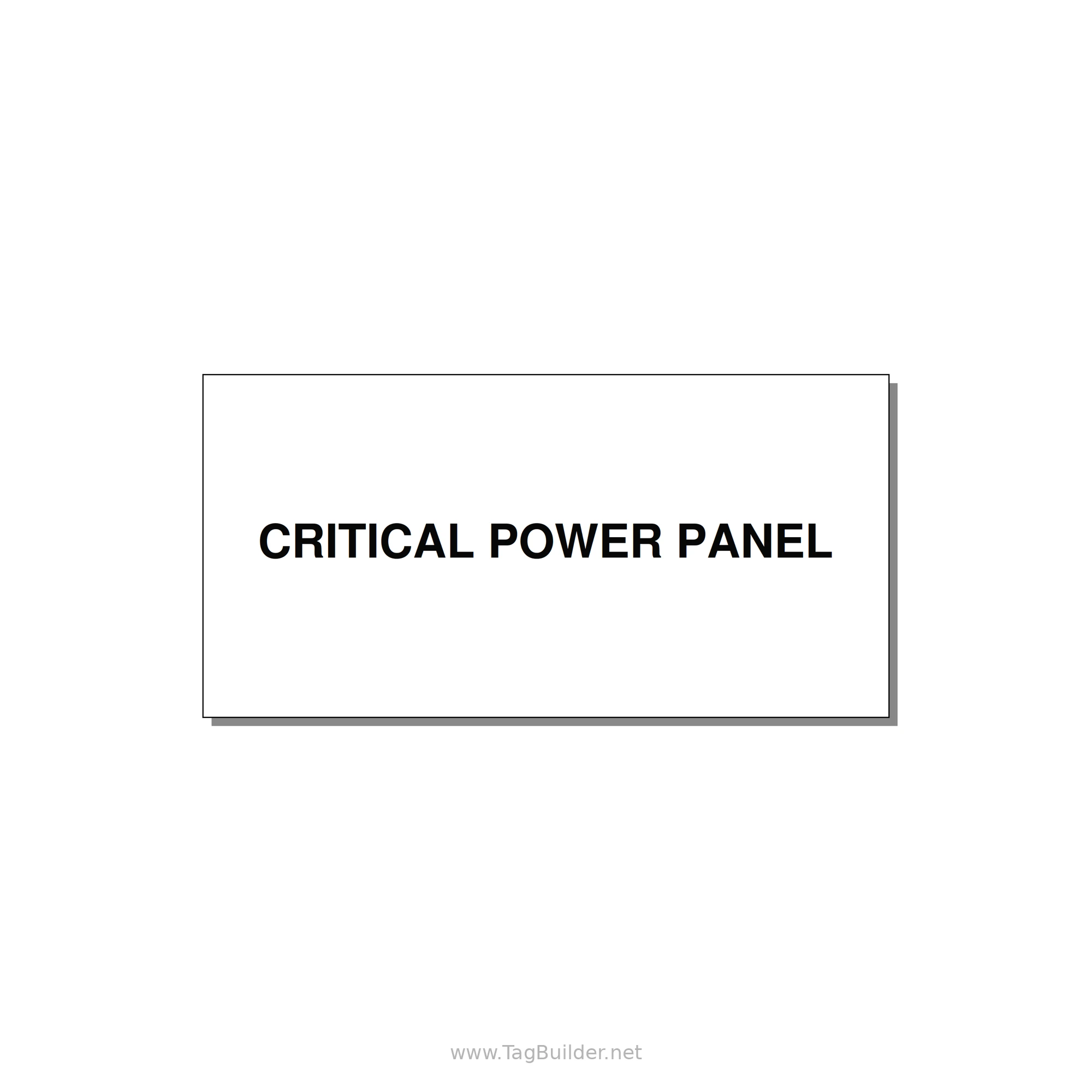 4.0x2.0" Panel Identification Label - CRITICAL POWER PANEL — 4x2" Black on White, Adhesive