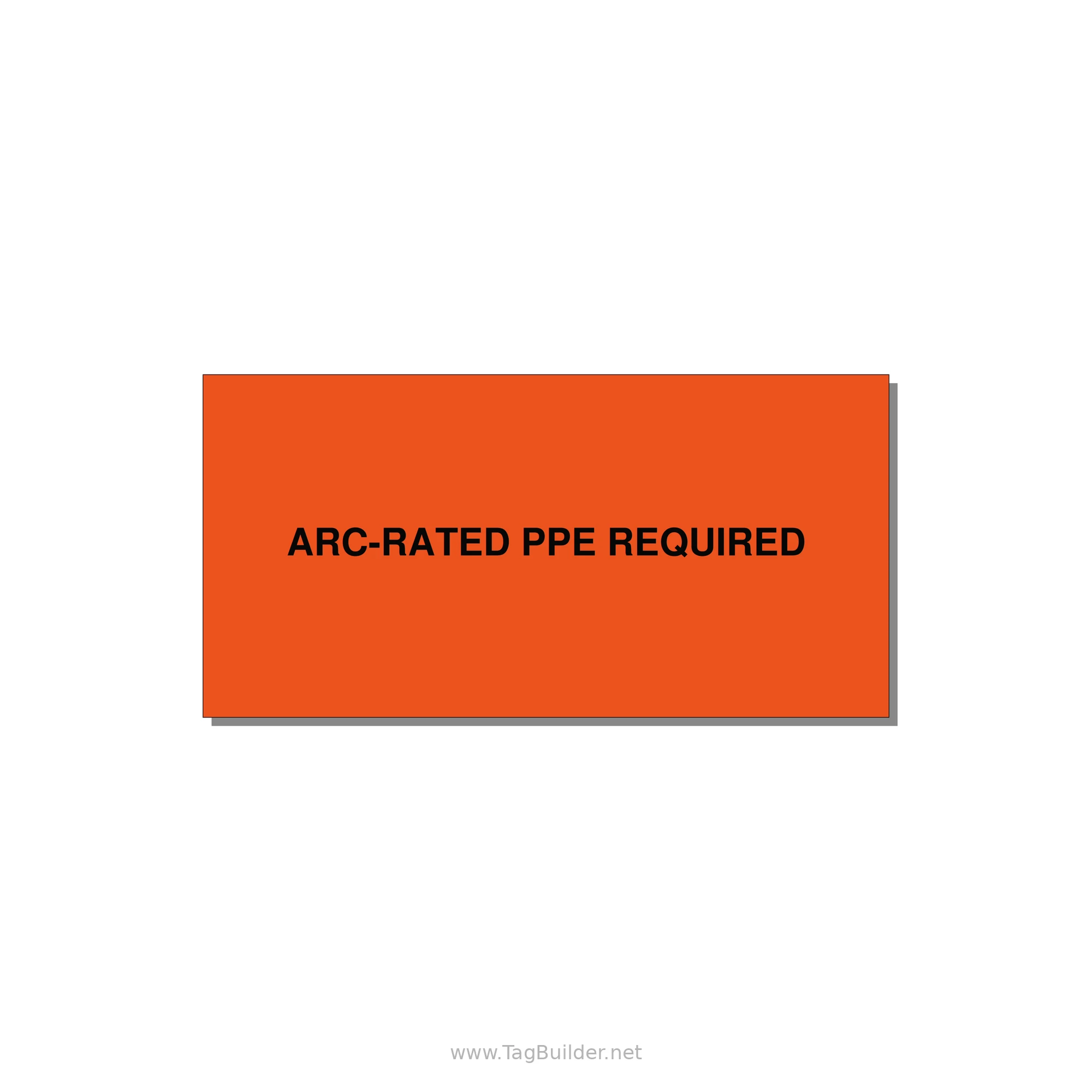 4.0x2.0" PPE Requi — 4x2" Black on Orange, Adhesive