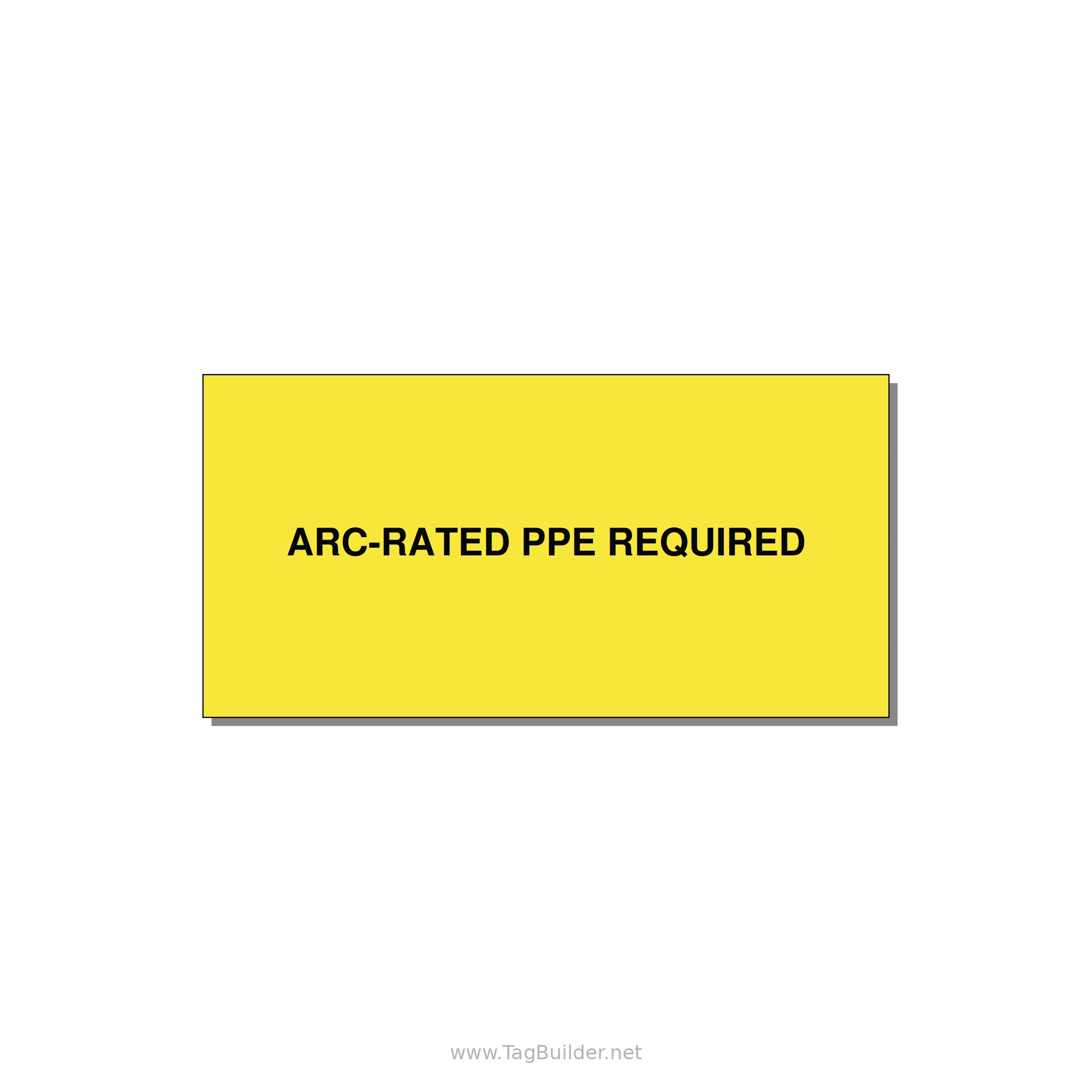 4.0x2.0" PPE Requi — 4x2" Black on Yellow, Adhesive