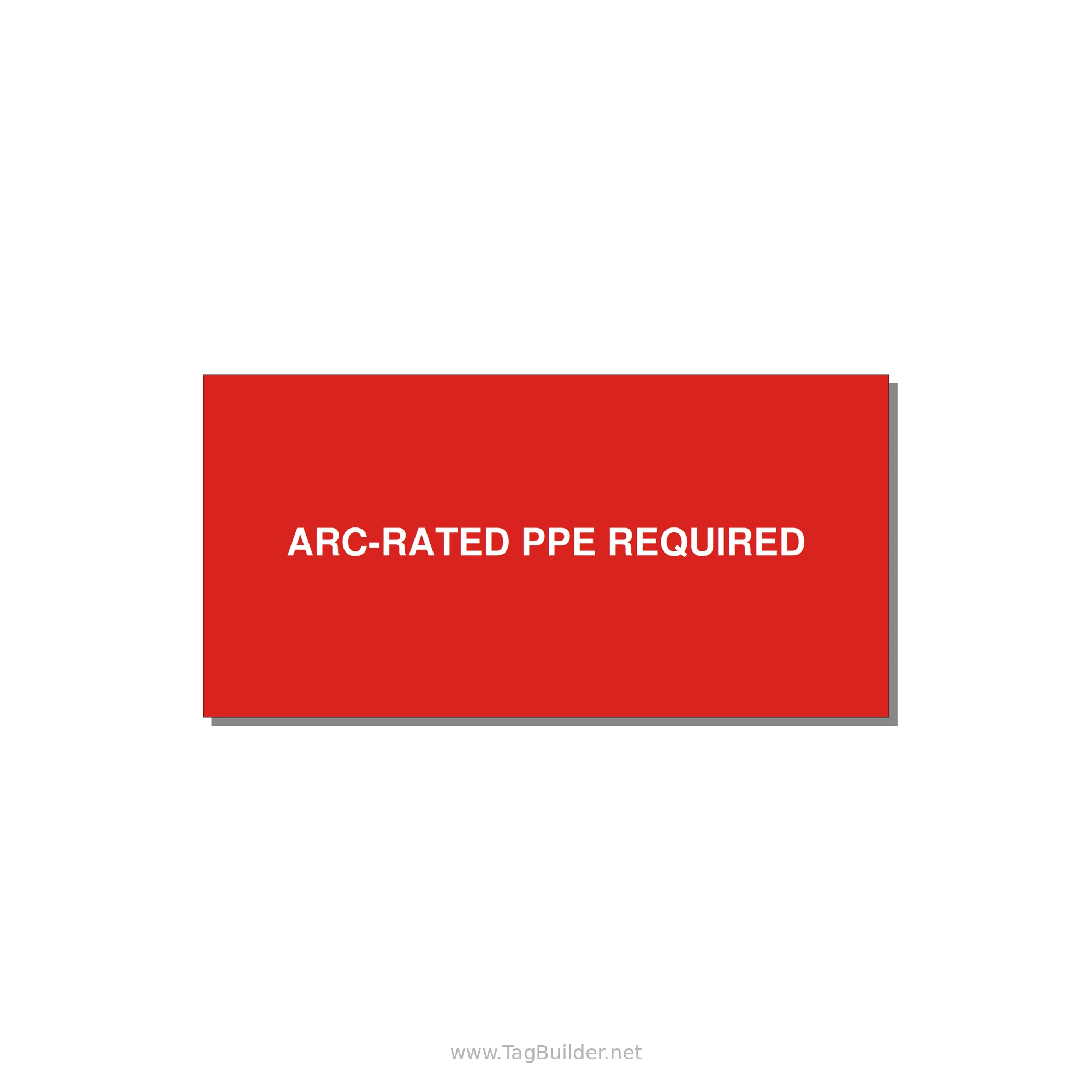 4.0x2.0" PPE Requi — 4x2" White on Red, Adhesive